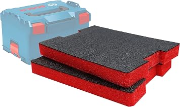 Shadow Foam L-Boxx Inserts   Compatible With Gen 2 Shadow Foam L-Boxx 102 374 [Red 50mm Twin Pack] Foam Inserts for Sortimo L-Boxx Modular Toolbox | Ideal for Power Tools & Tool Organisation