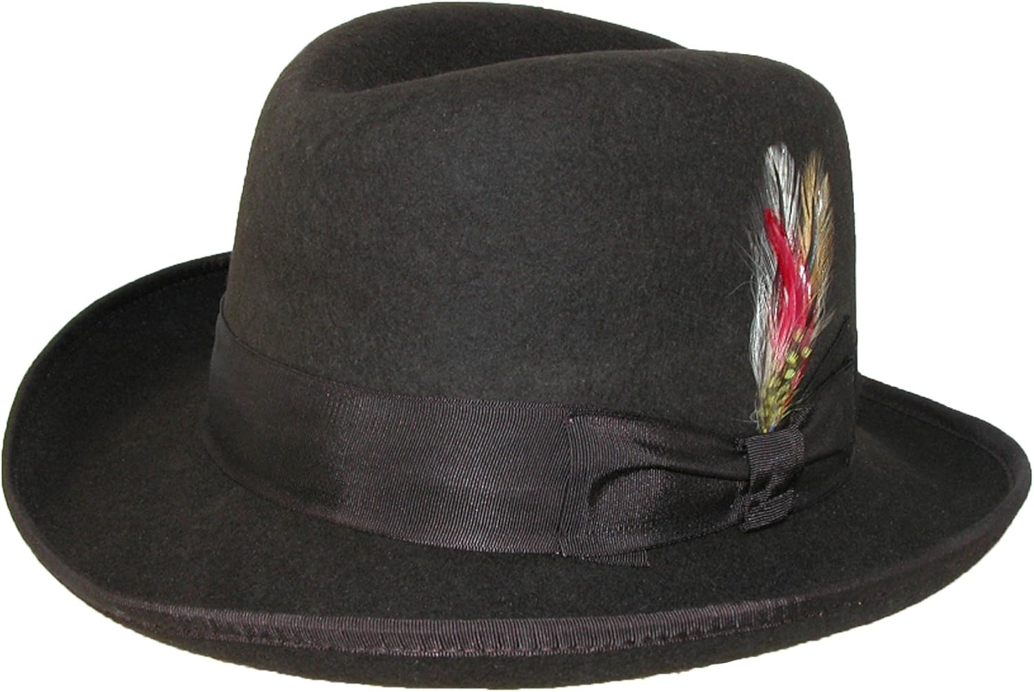 Scala Classico Men's Wool Felt Homburg Hat (Chocolate, Medium)
