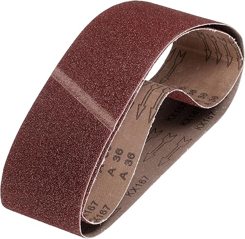 Miniatura 30 de HARFINGTON 3 correas de lijado de 18 pulgadas, 12 unidades de 60 granos de óxido de aluminio abrasivo de lijadora para carpintería, pulido de metal,