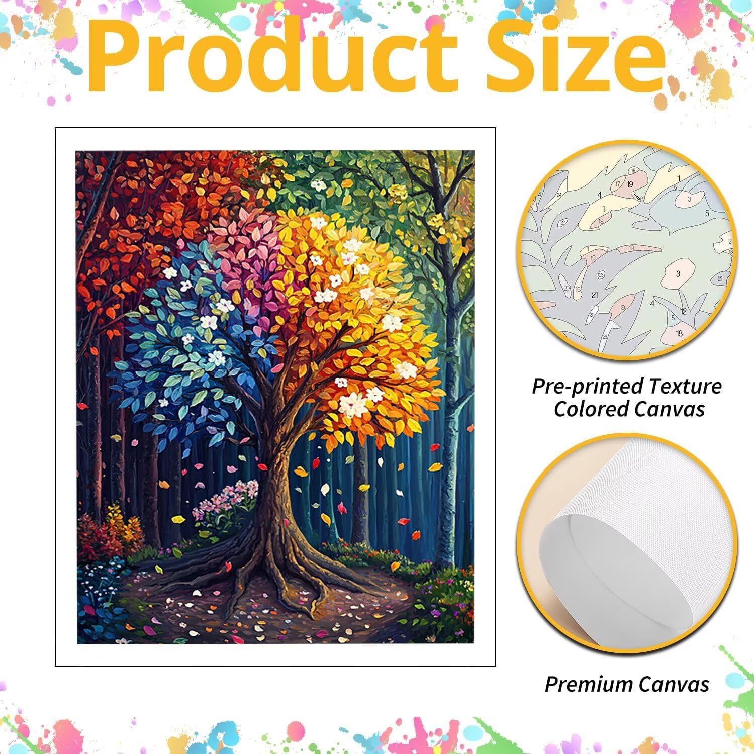 Arbre des quatre saisons Peinture Numero Adulte Kits, 60x80cm m-929