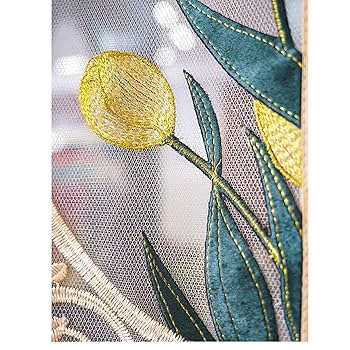 Amazon｜のれん 扉 100*220cm フラワー刺繍 チュール 刺繍 ドア