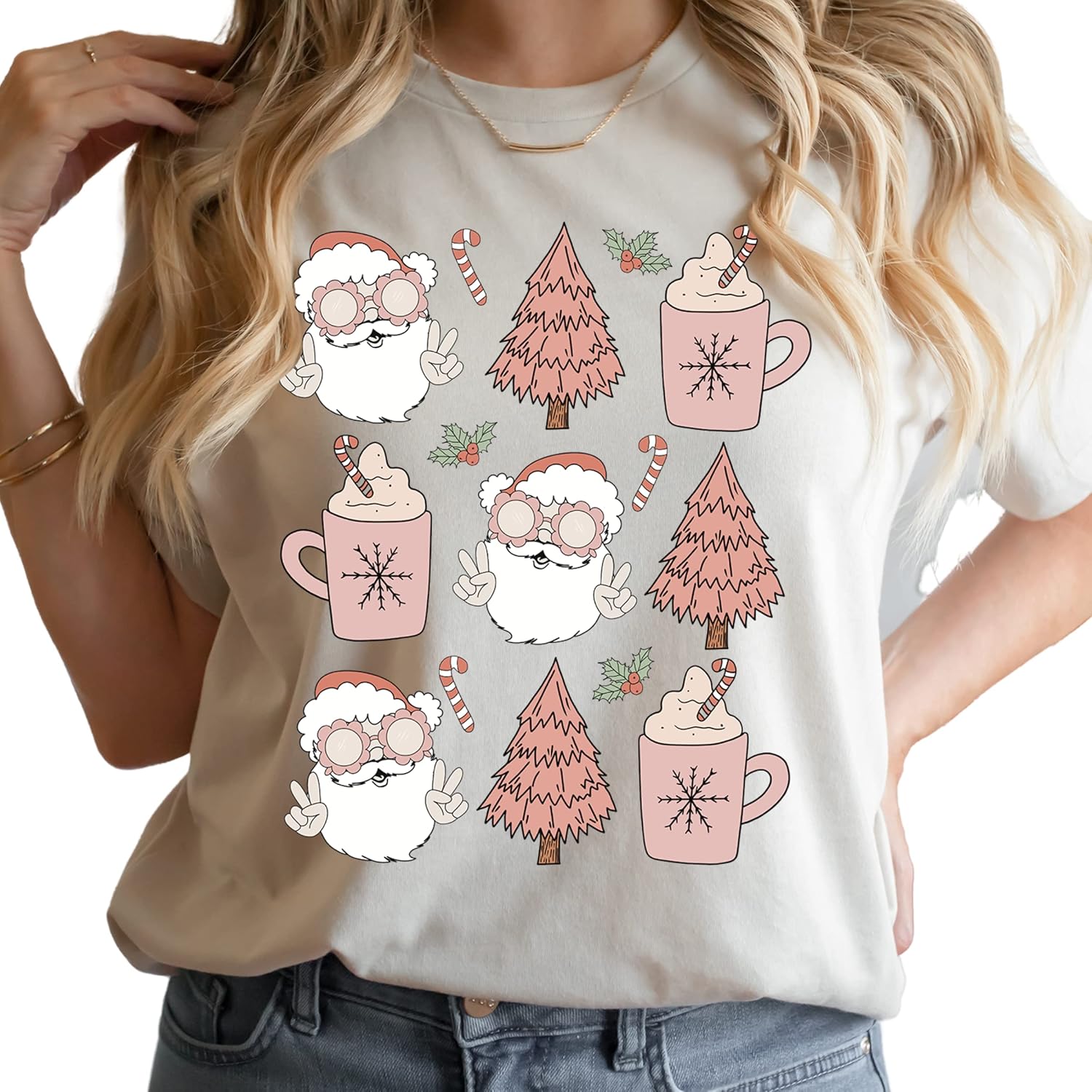 Vintage Retro Santa Christmas Shirt, Bella Canvas Shirt Christmas Graphic Tees