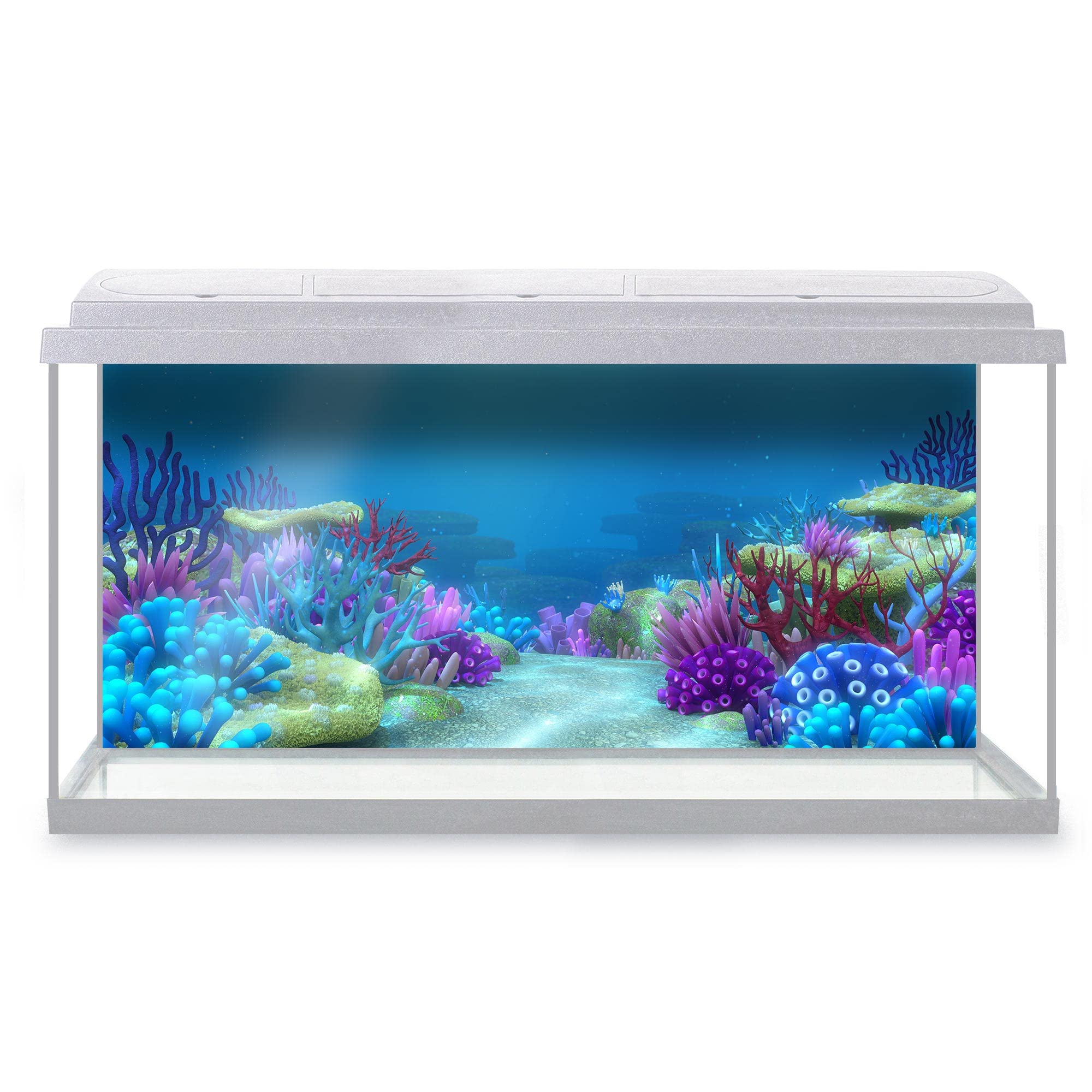 DV DESIGN Aquarium Fish Tank Background 123x54 cm - Colorful Coral Reef Ocean Underwater World Sea Marine Aquatic Static Cling Vinyl Vivarium Terrarium External Application #500023 โ image 1