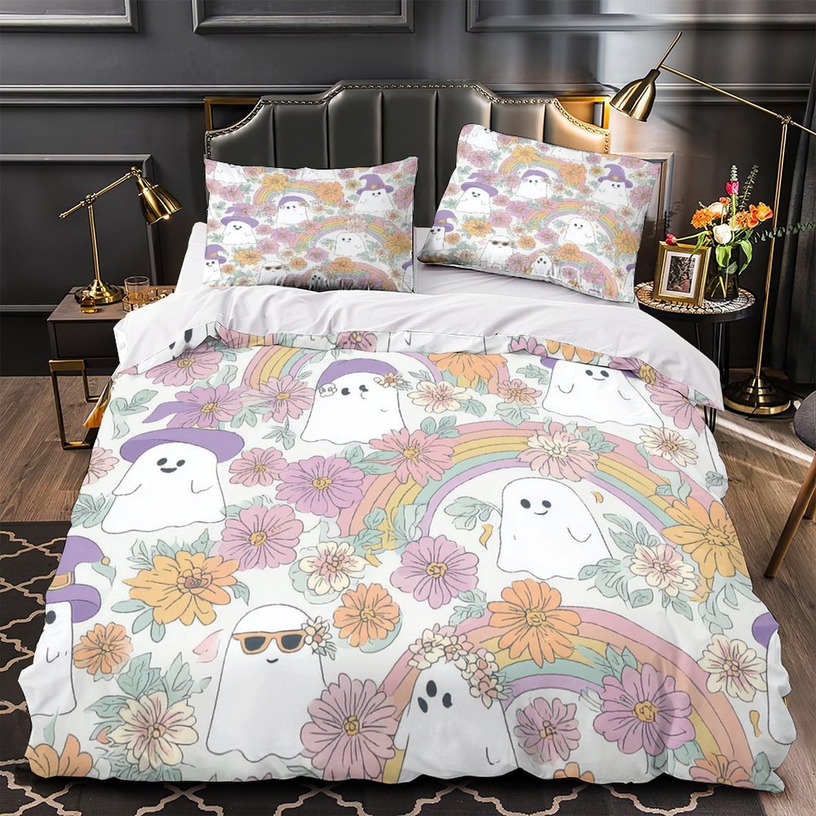 Parure de lit Fantômes d'Halloween de qualité supérieure en microfibre douce 140x200