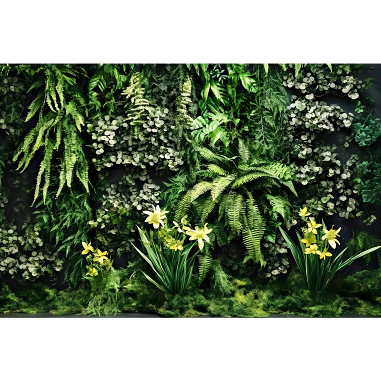 MIRRORANG 76x30cm Tropical Plants Fish Tank Background Tropical Green Leaves Flowers Terrarium Background Rainforest Reptile Habitat Background