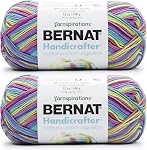Bernat Handicrafter Cotton BB Lively Yarn - 2 Pack of 12oz/340g - Cotton - #4 Worsted (Medium) - 608 Yards - Knitting & Crochet