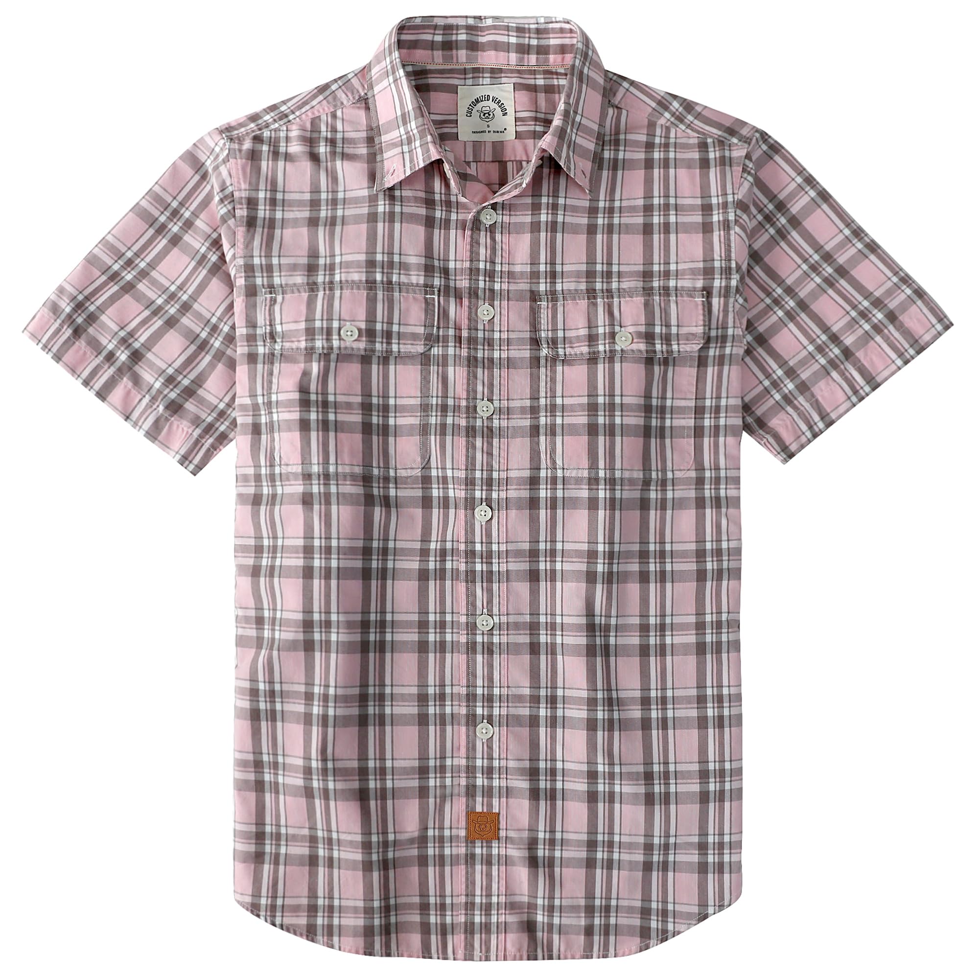 Dubinik® Mens Short Sleeve Button Down Shirts Plaid Casual Western Style Shirt 2 Pocket Lightweight Breathable Regular Fit