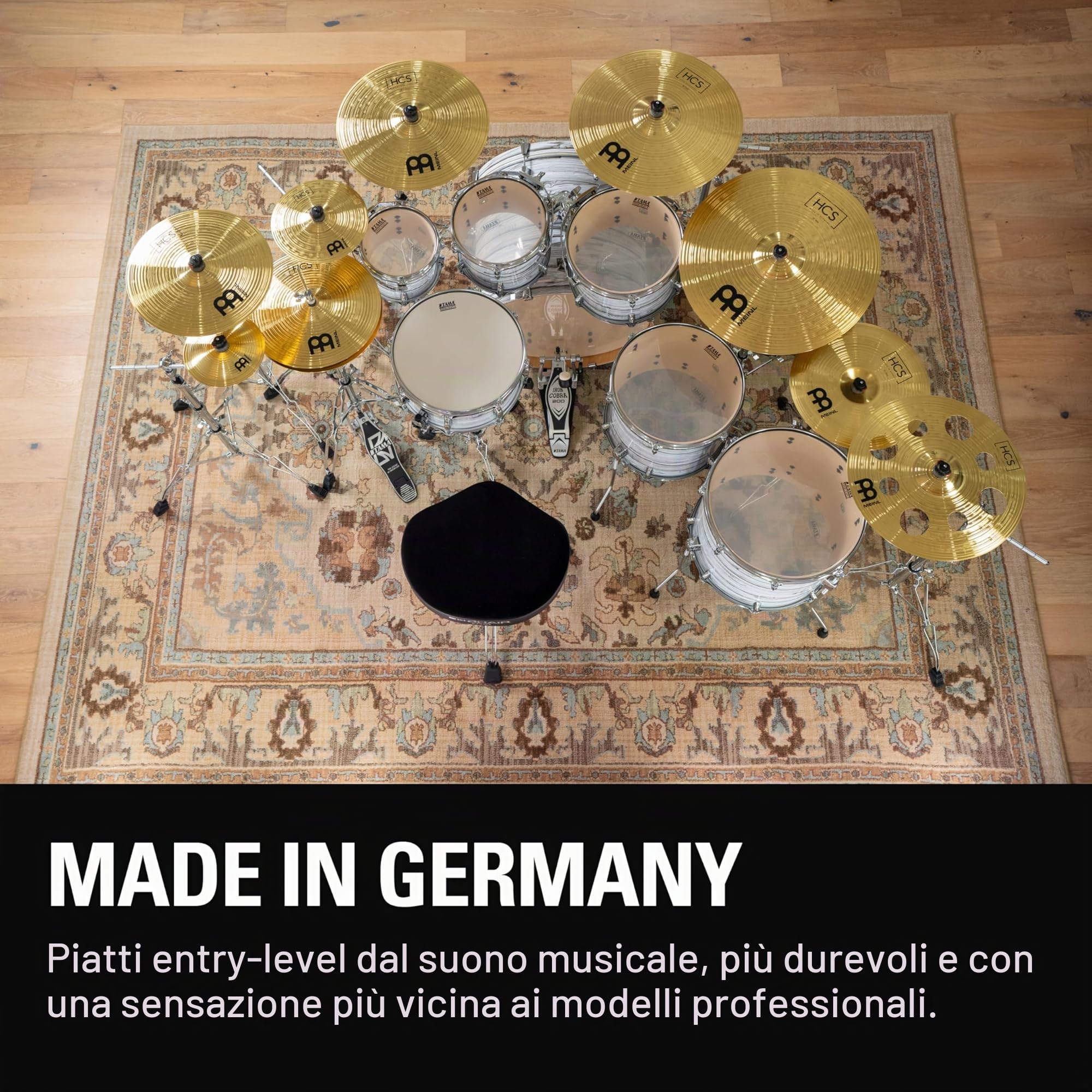 Meinl Cymbals HCS piatto Crash 14 pollici (35,56cm) Batteria – Finitura Tradizionale Ottone Made in Germany