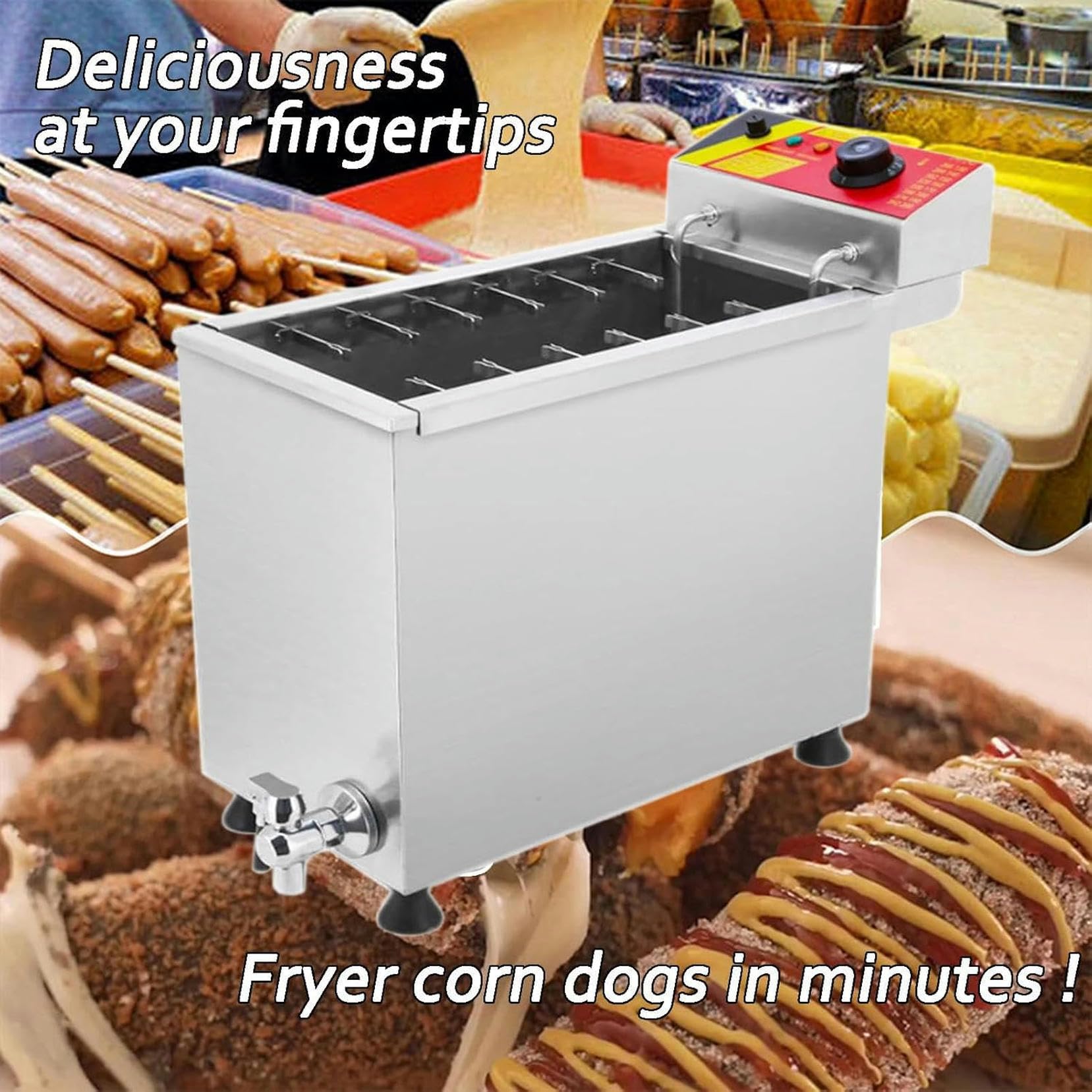 UWYTGF Dog Corn Frying,Commercial Machine to Make Hot Dogs,Kitchen Freizoras,Restaurant,Snack,Bar,Canteen,Home