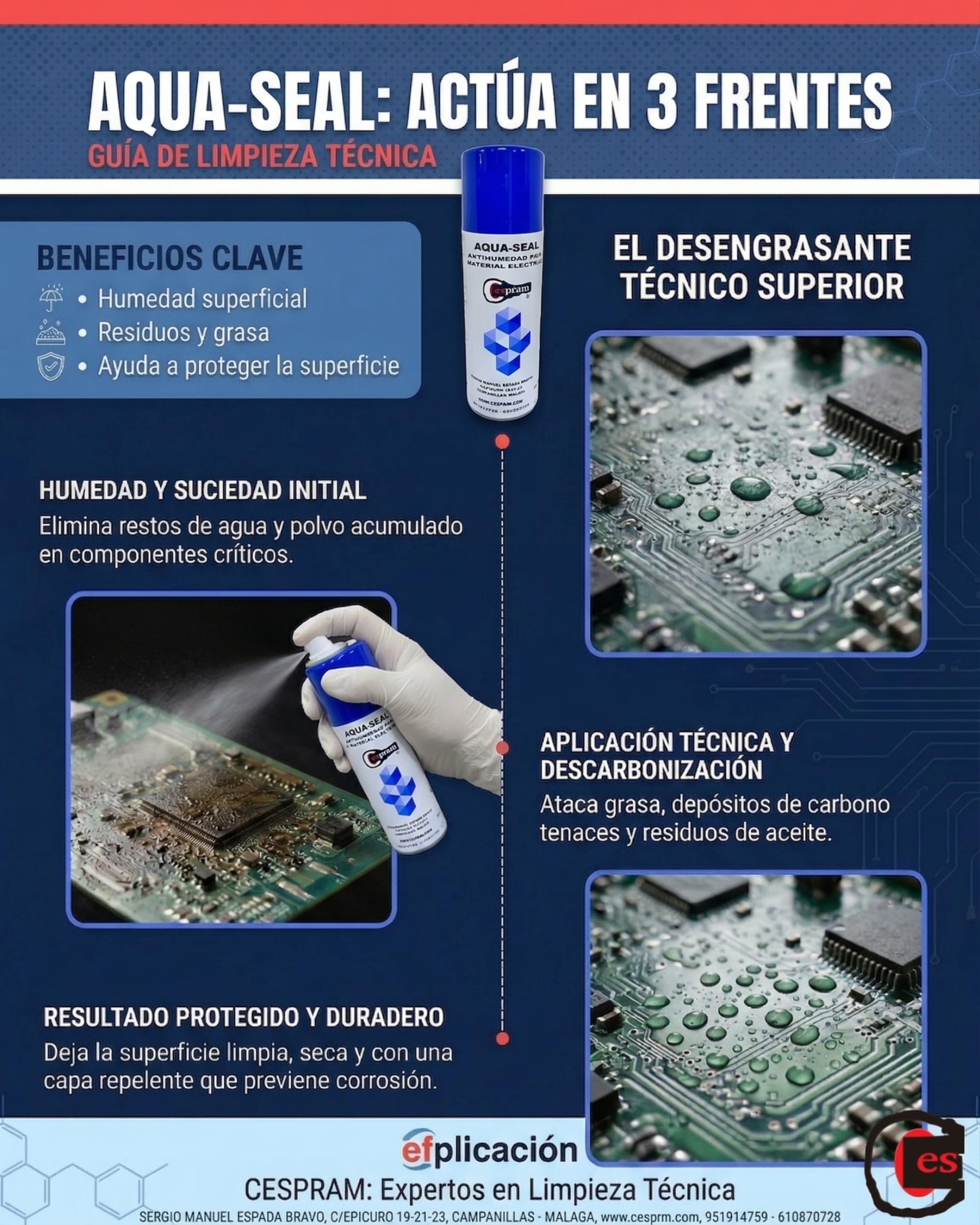 Spray antihumedad para equipos electronicos,dielectrico,protector.Rápida evaporación. Aqua-Seal. Spray 520ml (3)