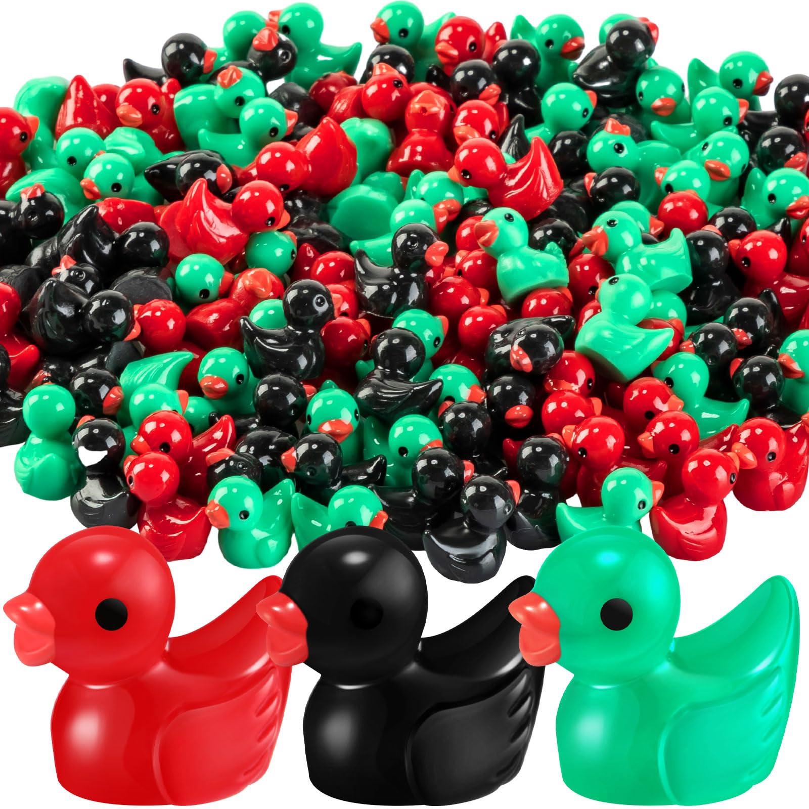 Rotatingpals 150 Pcs Valentine's Day Mini Ducks Resin Tiny Duck Little Small Figures Bulk for Valentines Party Dollhouse Aquarium Decor Micro Garden