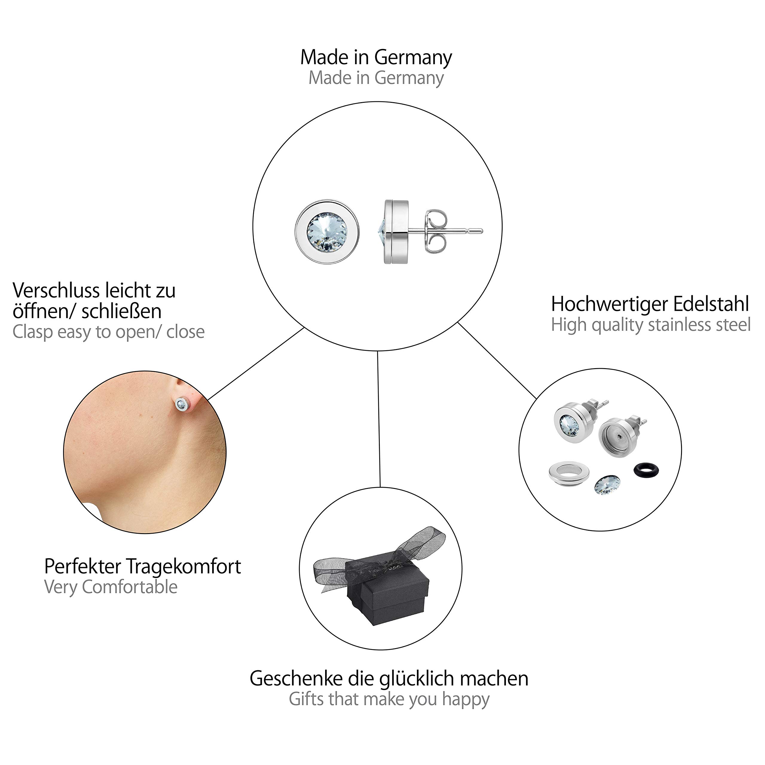 Heideman Ohrstecker Colori Damen Silber Edelstahl mit Kristall weiß 6mm