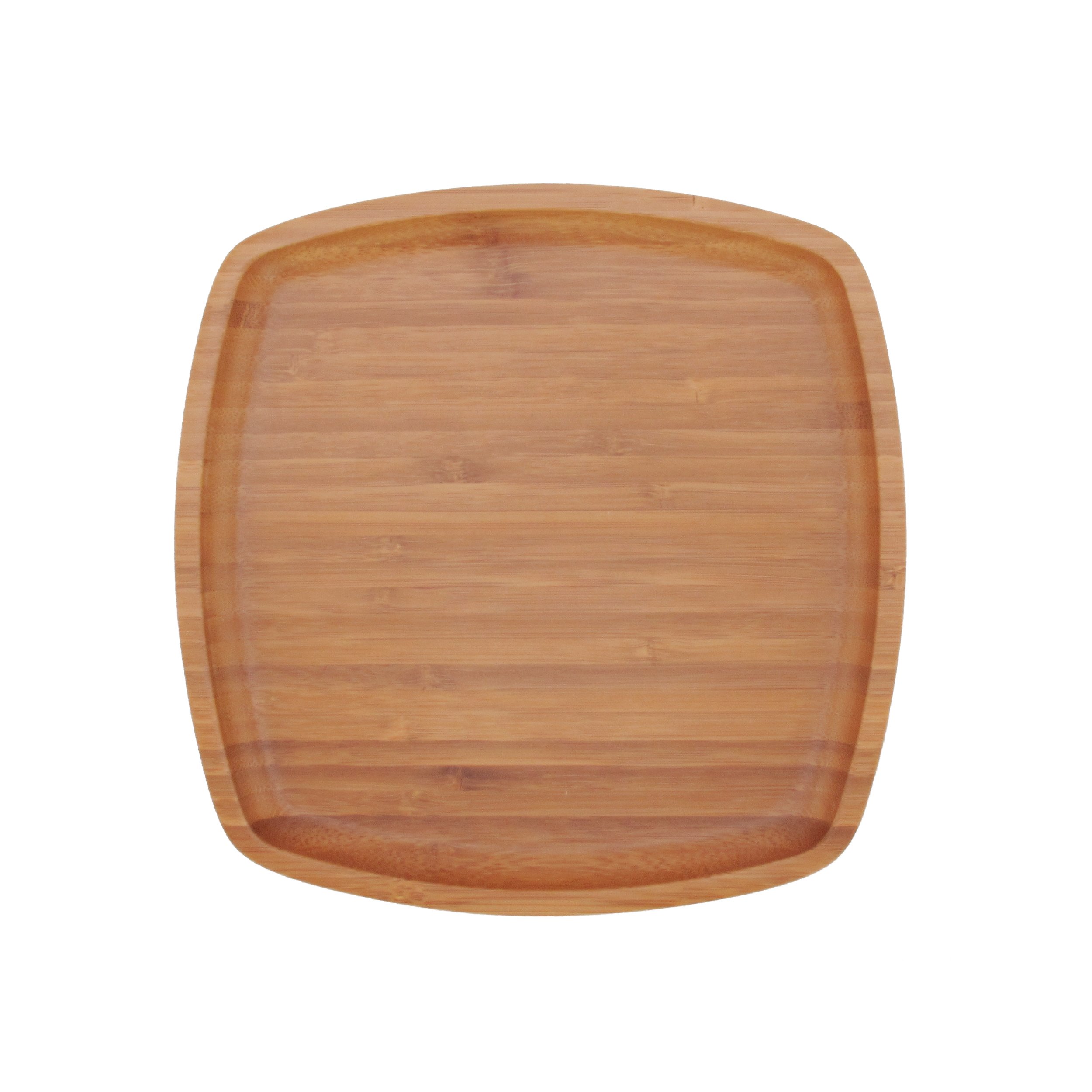 BambooMN8" x 8" Bamboo Ecoware Reusable Dinnerware Square Plates for Catered Events, Holidays, or Home Use Supplies, 4 Pcs