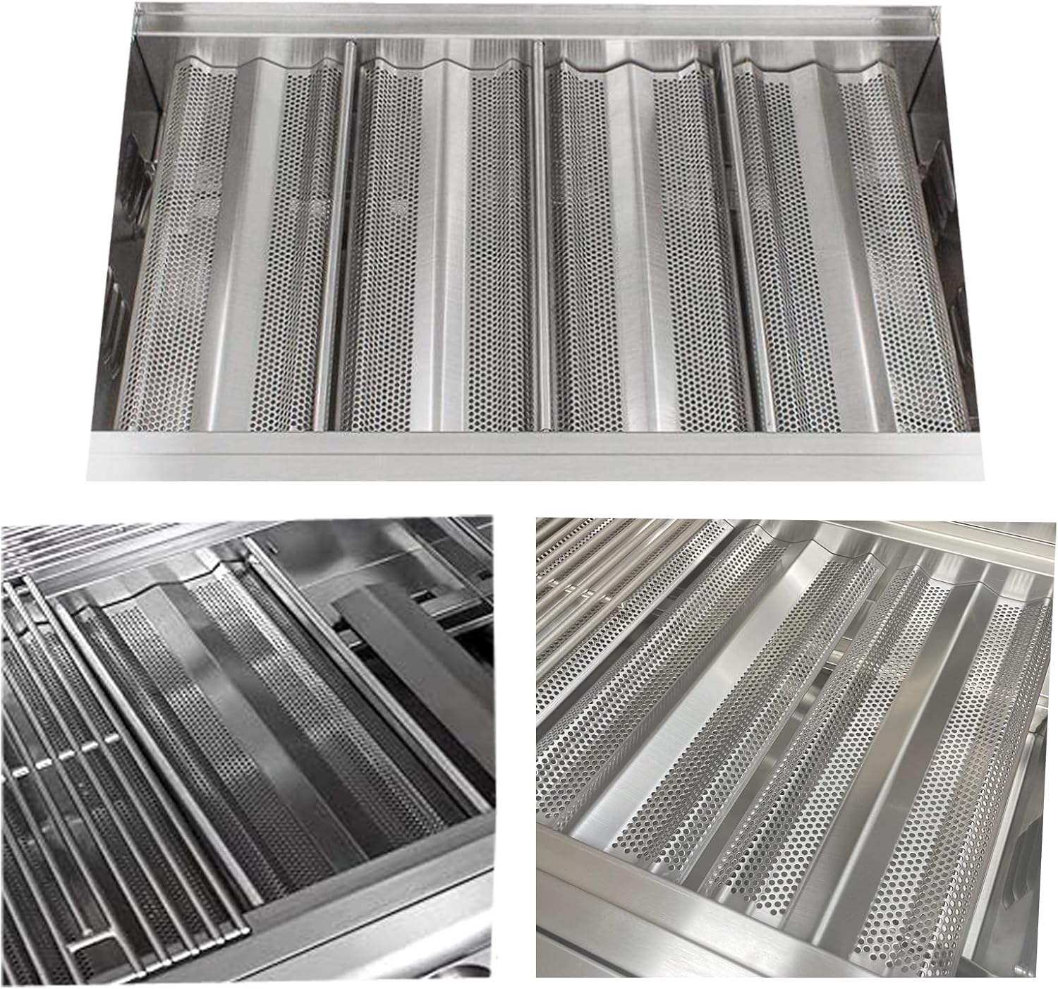 Grill Heat Plates Flame Tamer for Blaze Grill Replacement Parts for Blaze 32 Inch 4-Burner Grill BLZ-4 BLZ-4 LBM BLZ-4 LTE BLZ-3 BLZ-5 Heat Plate Accessories, Stainless Steel Heat Shield (4 pack)