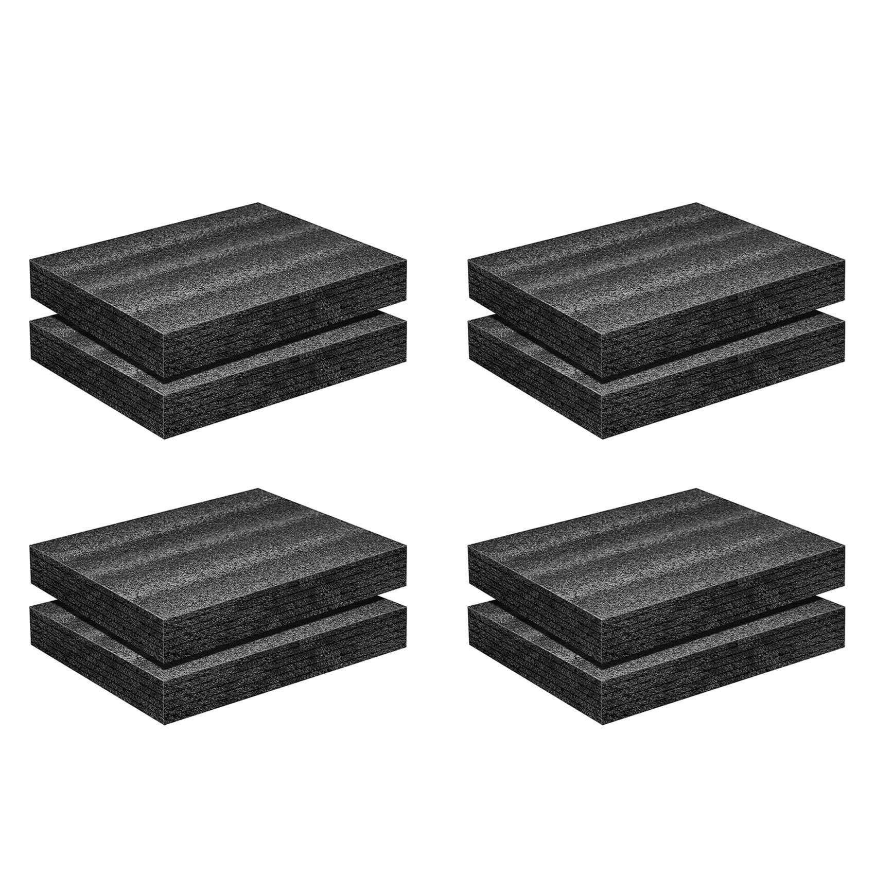 ISTOVO 8Er-Pack Polyurethanschaumplatten - 16 X 12 X 2 Schaumstoffeinlagen für Koffer - Verpackungsschaumpolster für die Aufbewahrung Von Werkzeugkästen und Kameras