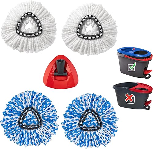 Miniatura 10 de Paquete de 3 repuestos de microfibra con cepillo limpiador de lechada, cabezal de repuesto de trapeador giratorio fácil de reemplazar, compatible