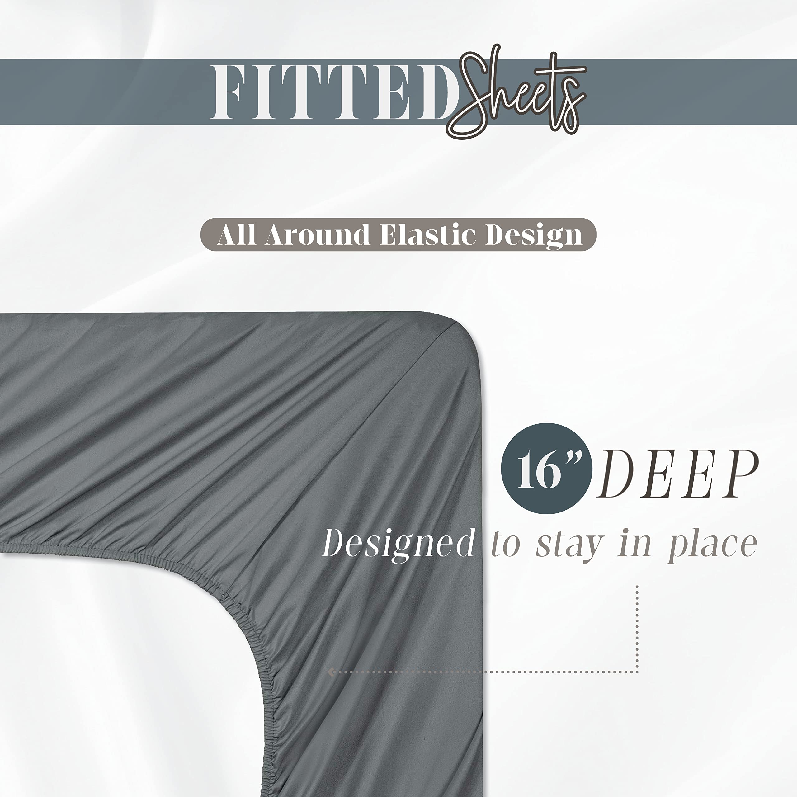 Elegant Comfort Luxe hoeslaken op kreukvrij 1500 draadtelling Egyptische kwaliteit 1-delig hoeslaken, Queen Size, goud