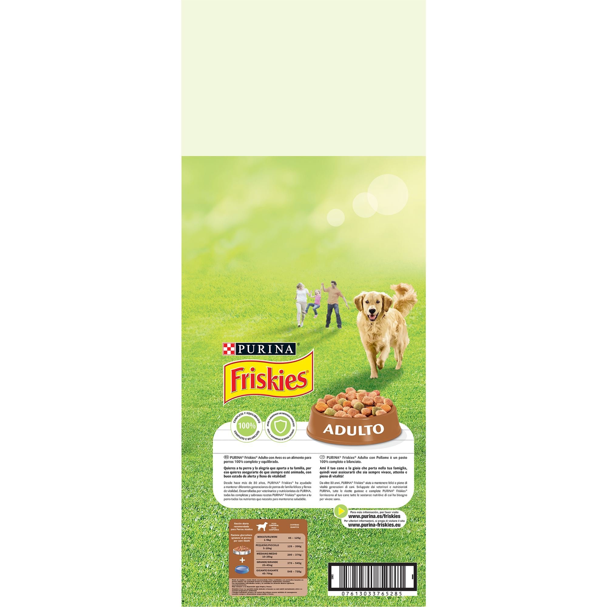 Purina Friskies Pienso para Perro Adulto Aves y Verduras 15 Kg