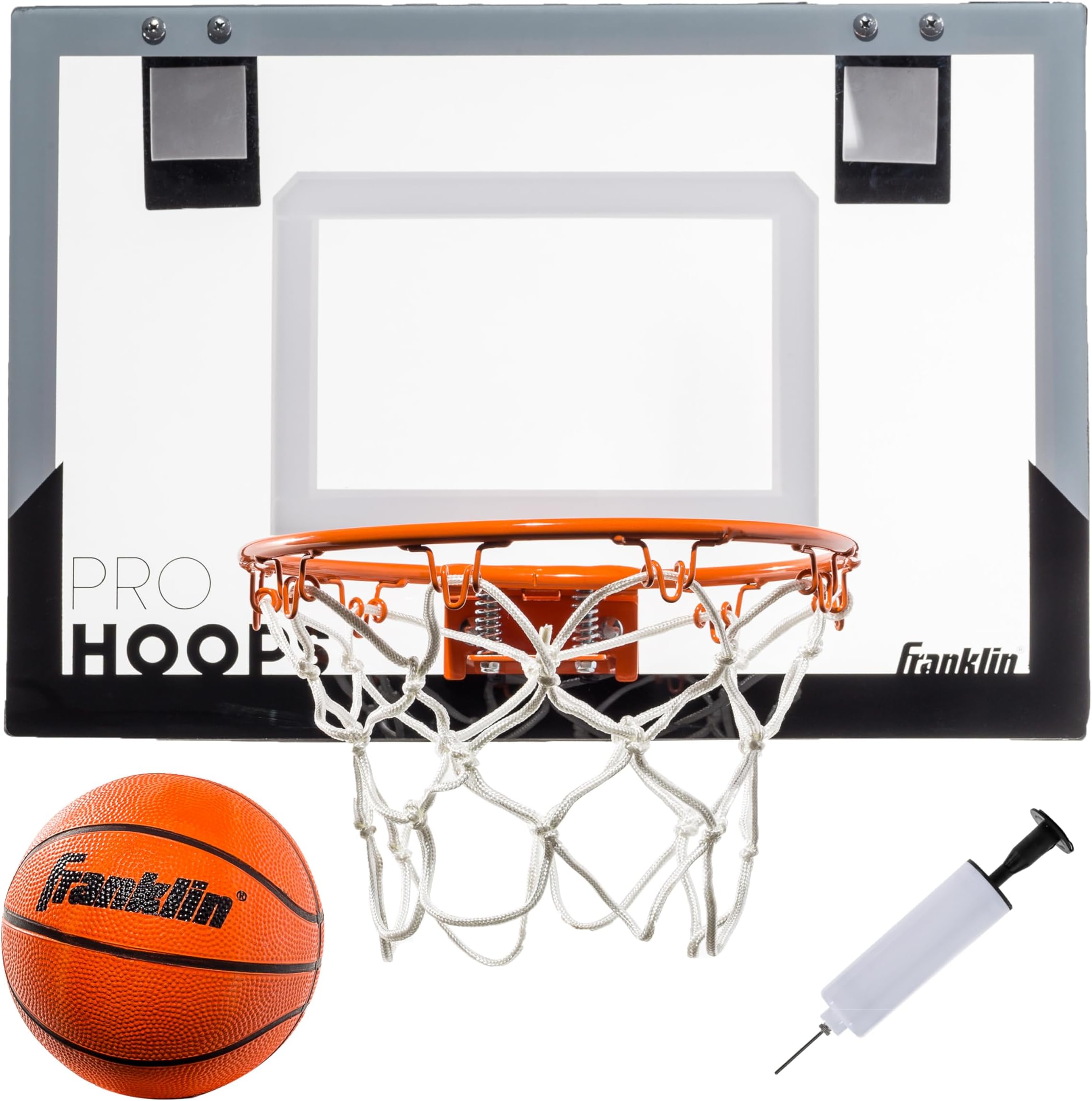 Over The Door Indoor LED Basketball Hoops-Steel Rim Mini Basket-Includes Ball and Pump-Light Up Backboard