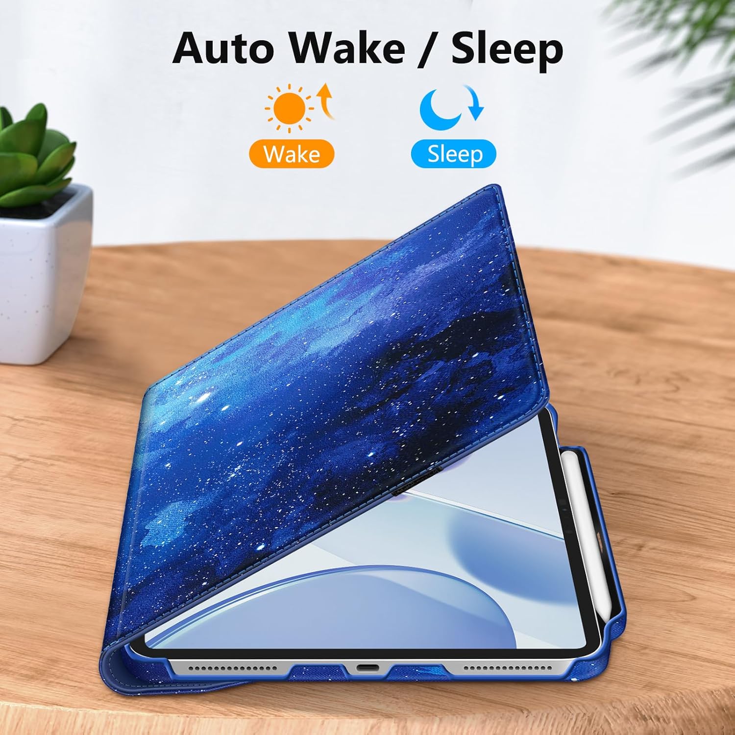 Fintie Rotating Case for iPad Pro 13-inch (M5) 2025 / (M4) 2024 with Pencil Holder - 360 Degree Swiveling Protective Stand Cover with Auto Wake/Sleep, Starry Sky