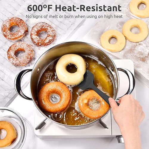 Miniatura 3 de Espátula de cuchara de silicona resistente al calor U-Taste 600F de alto calor, flexible, 11.38 pulgadas, mezcla de silicona, agitación, raspado,