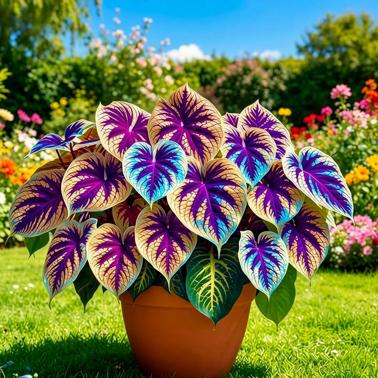 Perennial Hosta Bulbs, Fragrant Flowers, Suitable for Garden Plants, Landscape Design, Indoor and Outdoor Potted Plants-4 Bulbs-D