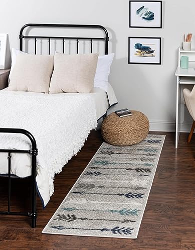 Unique Loom - Tapete con diseño abstracto, informal, moderno y contemporáneo de la colección otoñal, alargado de 2 pies 6 pulgadas x 10 pies, diseño