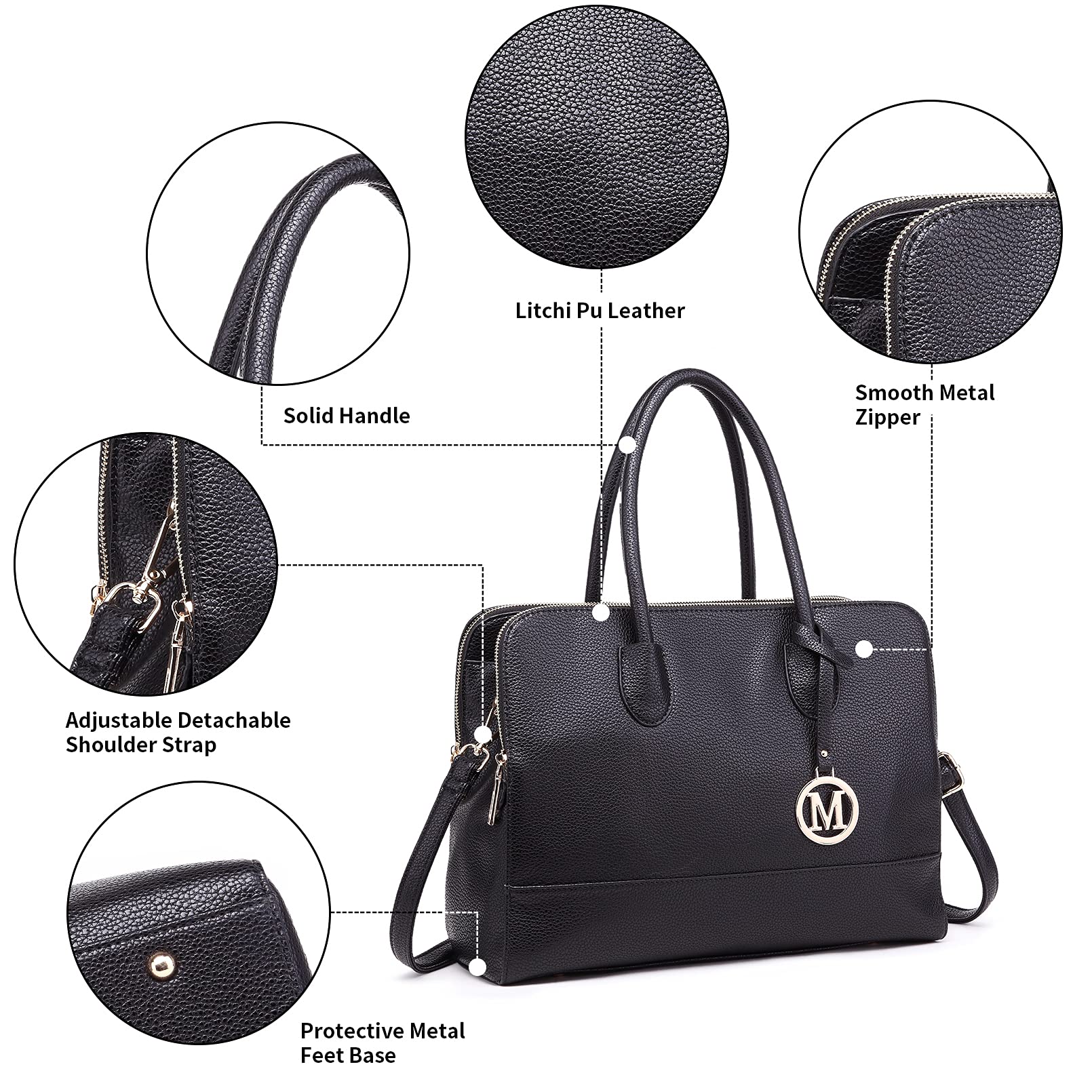 Women Adjustable Handbags Designer Shoulder Tote Bag Large For Work