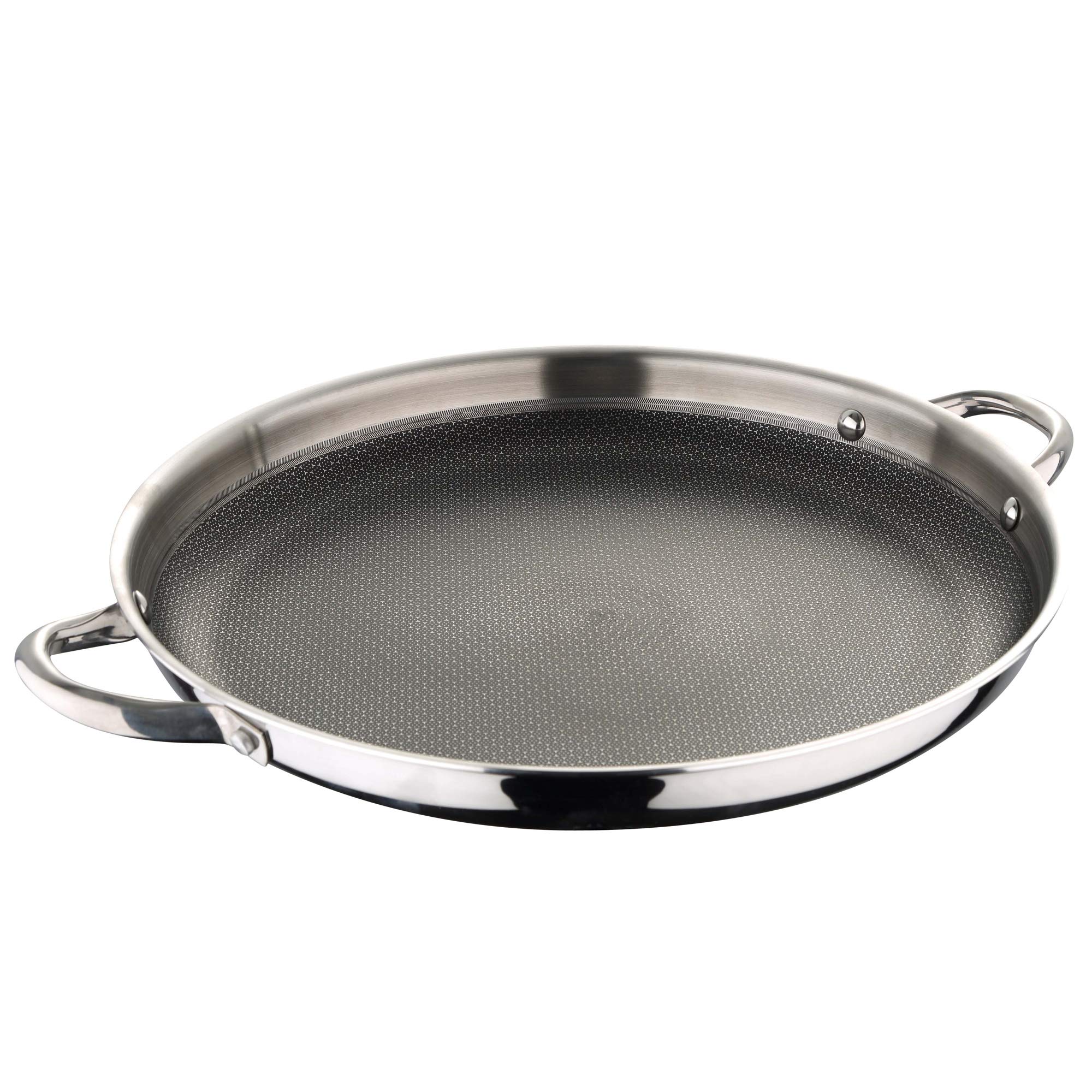 MasterPRO Hi-Tech 3 | Padella Antiaderente | Paellera da 36 x 4,5 cm | Rivestimento Pallatium con Fondo a Nido d'Ape | Prodotta in Acciaio Inox | Per Tutti i Piani Cottura