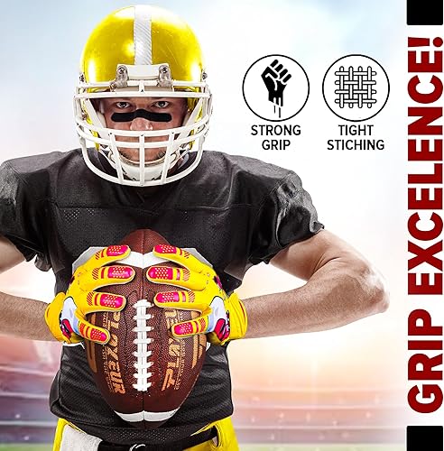 Miniatura 6 de PLAYEUR Alien Grip Infinite Pro Edition Football Gloves Endless Game  GripPro Tech for Adult, Kids & Youth Football Gloves, No Peel, Ever Tacky  A