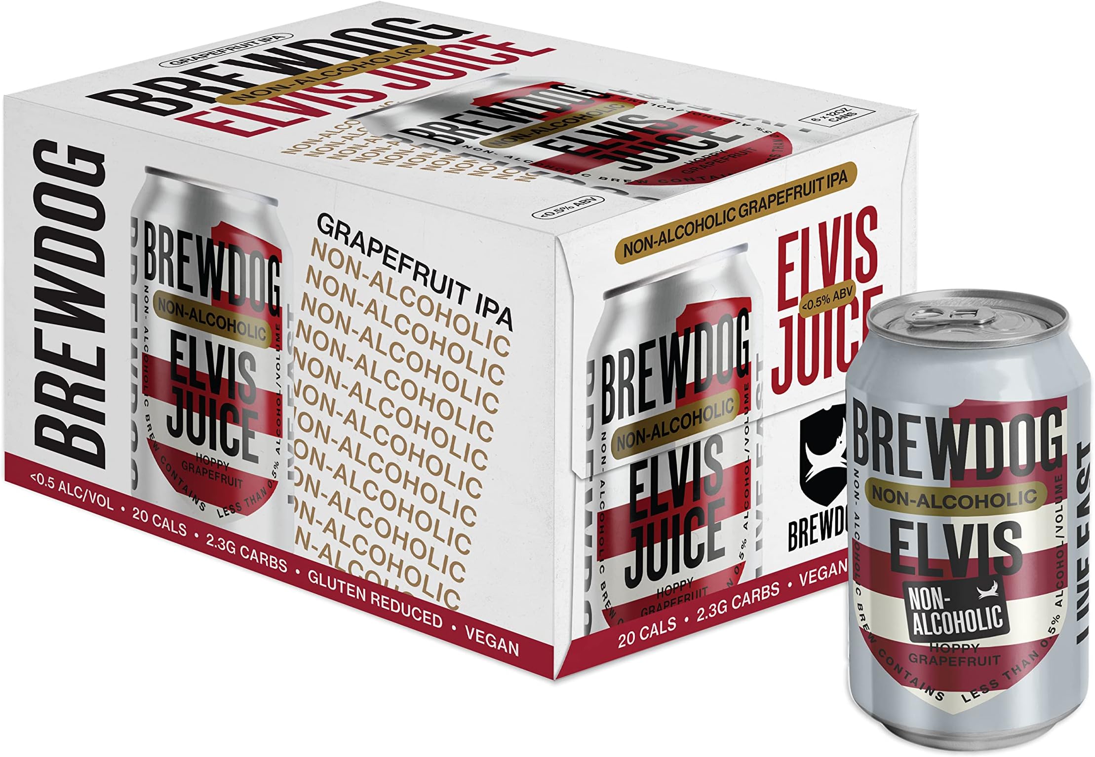 12-Pack of Elvis | Non-Alcoholic | 20 Calories 2.3g Carbs Per Serving | 12oz Cans