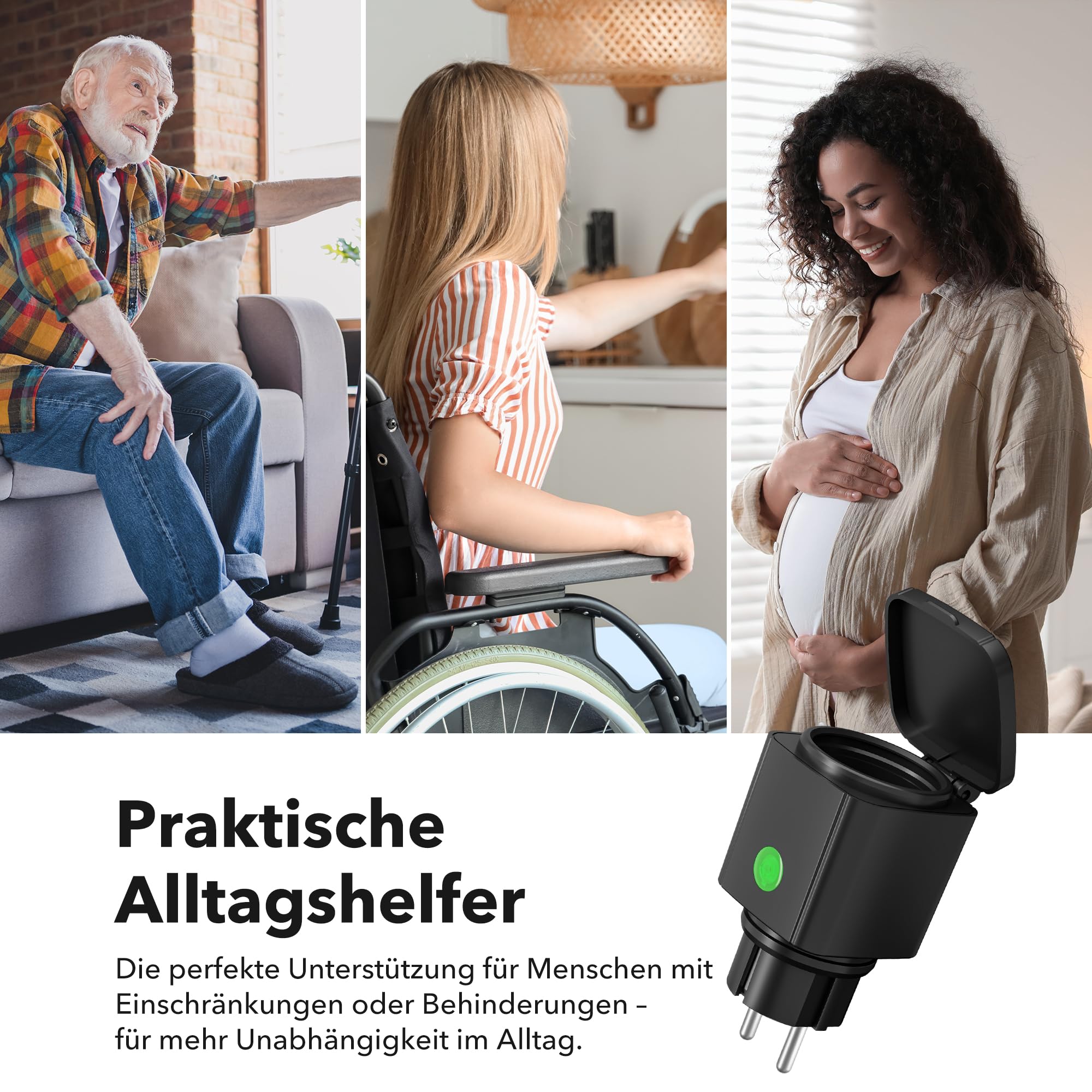 HBN Prises radio avec télécommande - Étanche IP44 - 5 prises + 2 télécommandes - 3600 W - Portée de 30 m - Pour jardin, terrasse, balcon et éclairage extérieur