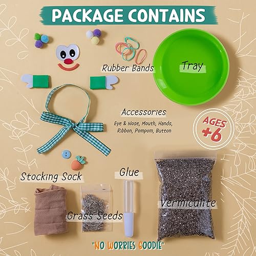 Miniatura 3 de Kit de cultivo de muñecas de hierba DIY (6 paquetes) – Regalos ecológicos para cumpleaños, actividades de juego, recuerdos de fiesta, regalo de