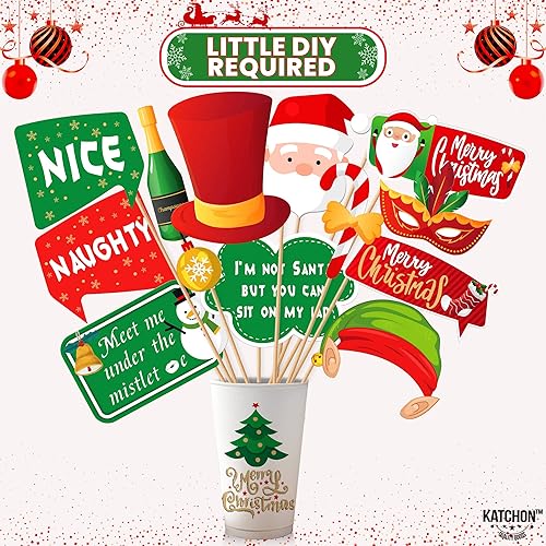 Miniatura 9 de Kit de accesorios para cabina de fotos de Navidad, paquete de 36 unidades, accesorios de Navidad para fotografía, cabina de fotos de vacaciones para