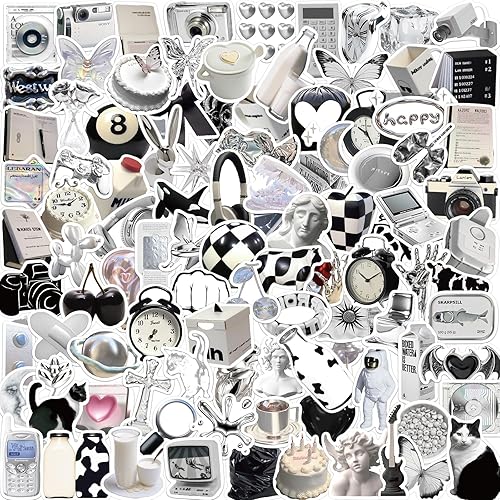 100 calcomanías estéticas  Adhesivo retro Y2K  Calcomanías de moda cibernética de los años 2000 para botella de agua, laptop, guitarra, monopatín,