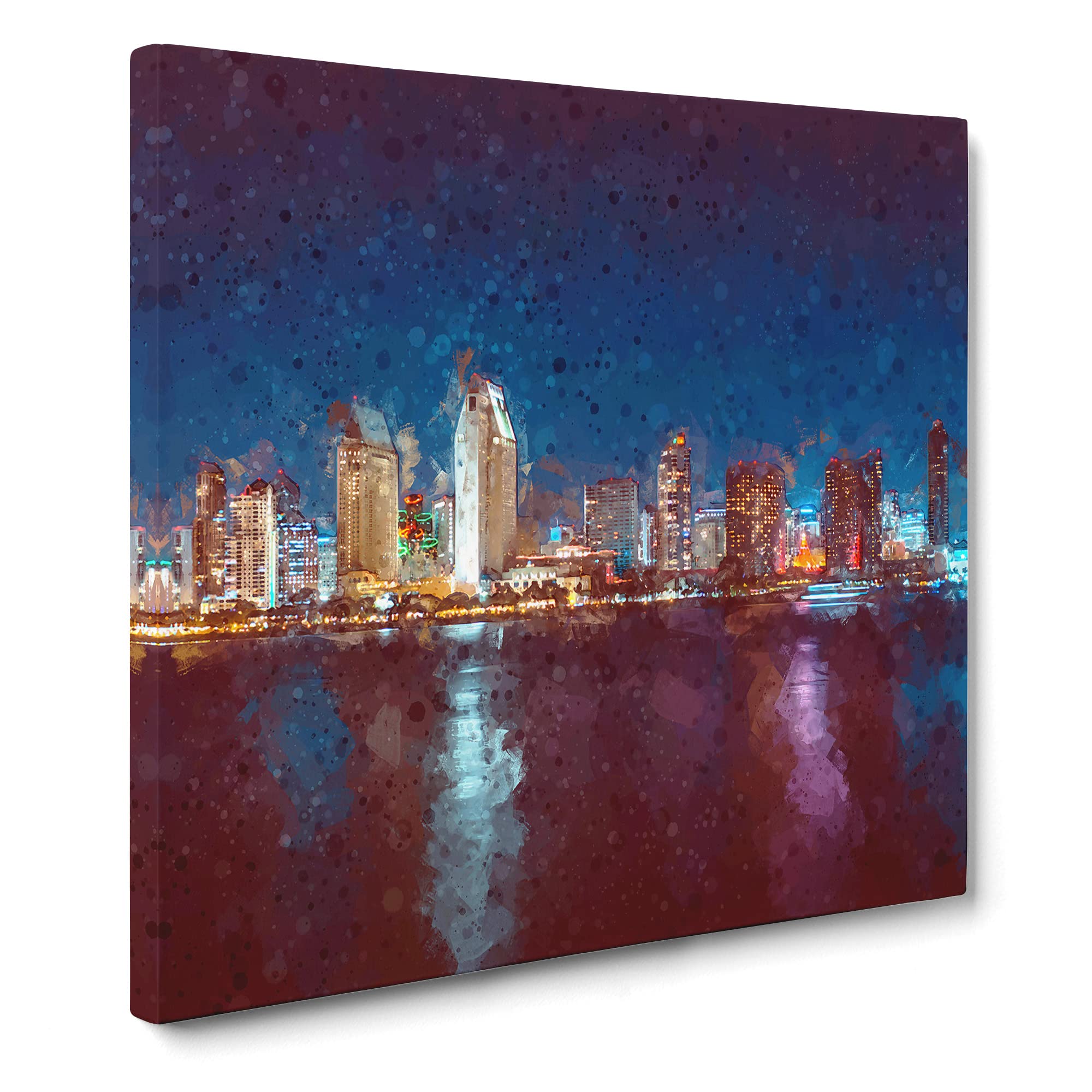 San Diego Skyline at Dusk Canvas Print, Mixed, 35L x 35W cm