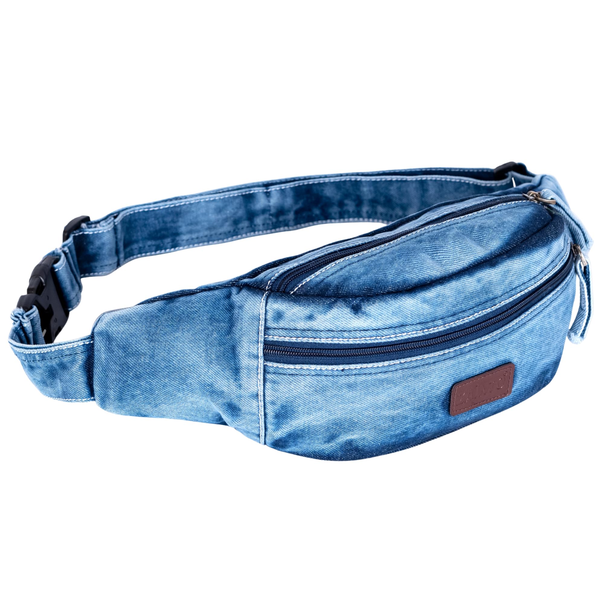 Denim Waist Bag for Men & Women - Stylish and Durable Fanny Pack for Travel, Hiking, and Everyday Use (Blue)-image-40