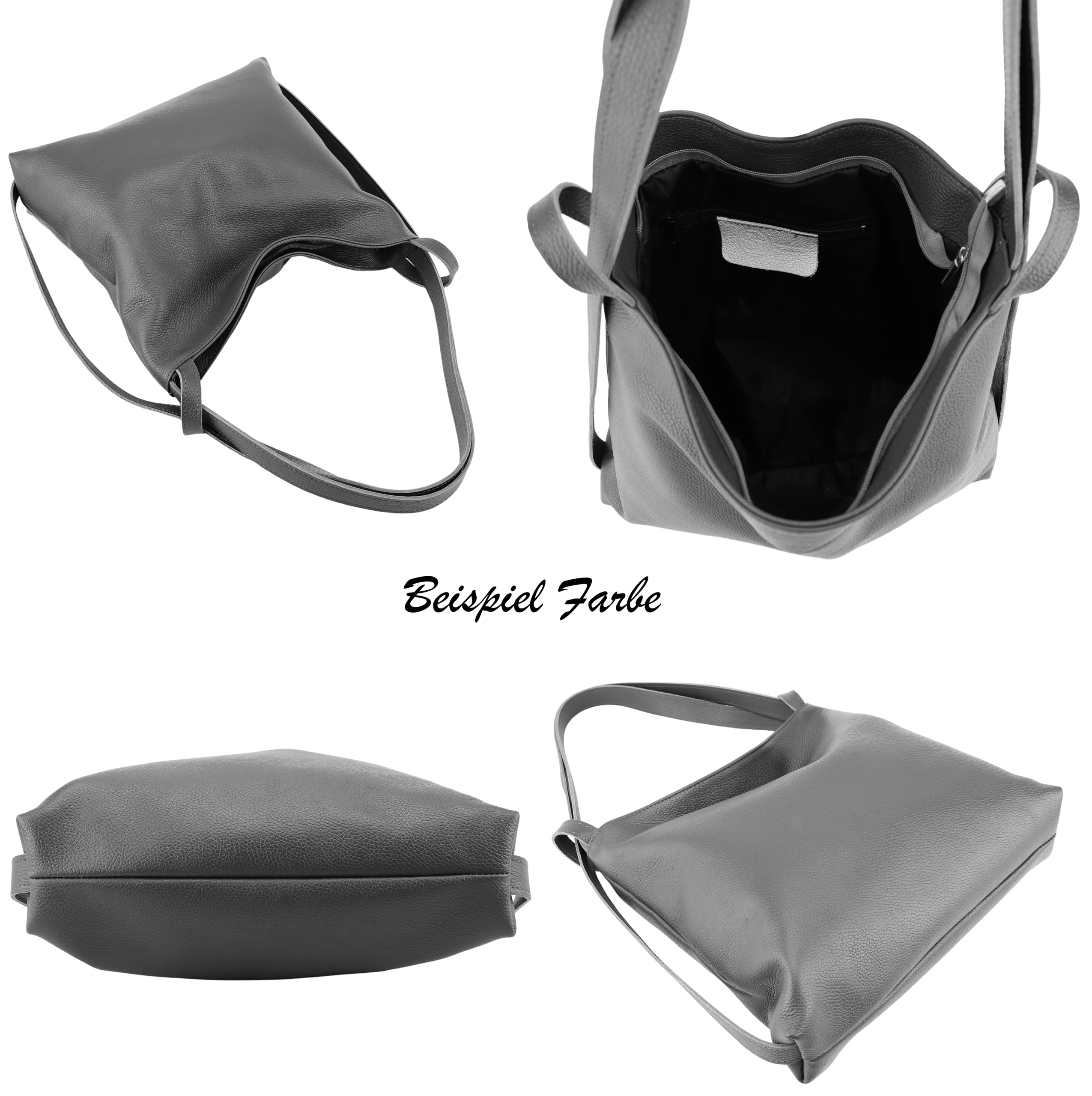 SH Leder 2in1 Handtasche Rucksack Damen Schultertasche DayPack CityRucksack aus Echt genarbt Leder (B 37cm x H 35cm) Rica G699