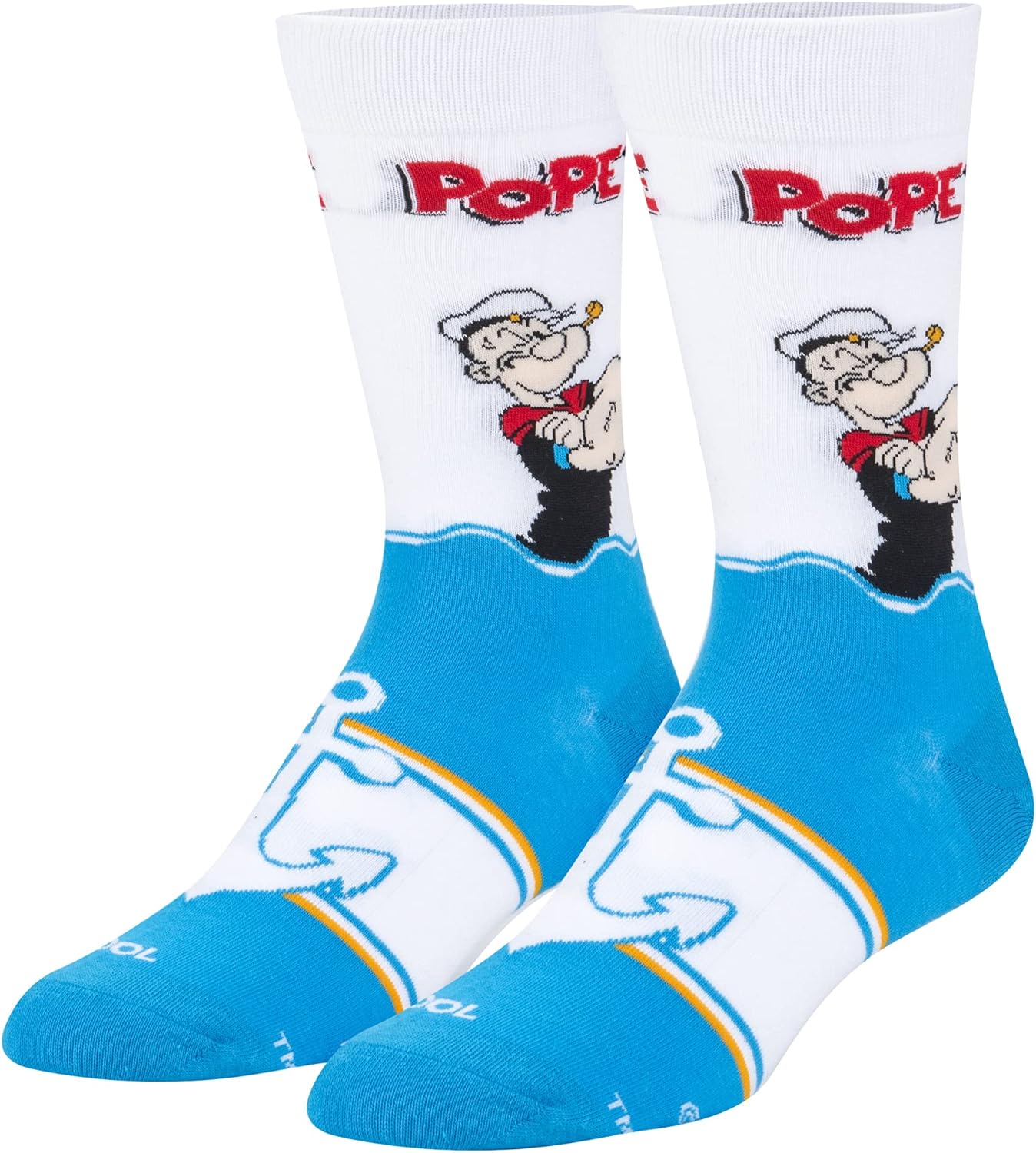 Cool Socks, Popeye the Sailor Man, Mens Womens Crew, Funny Graphic Print, Large - Image 2
