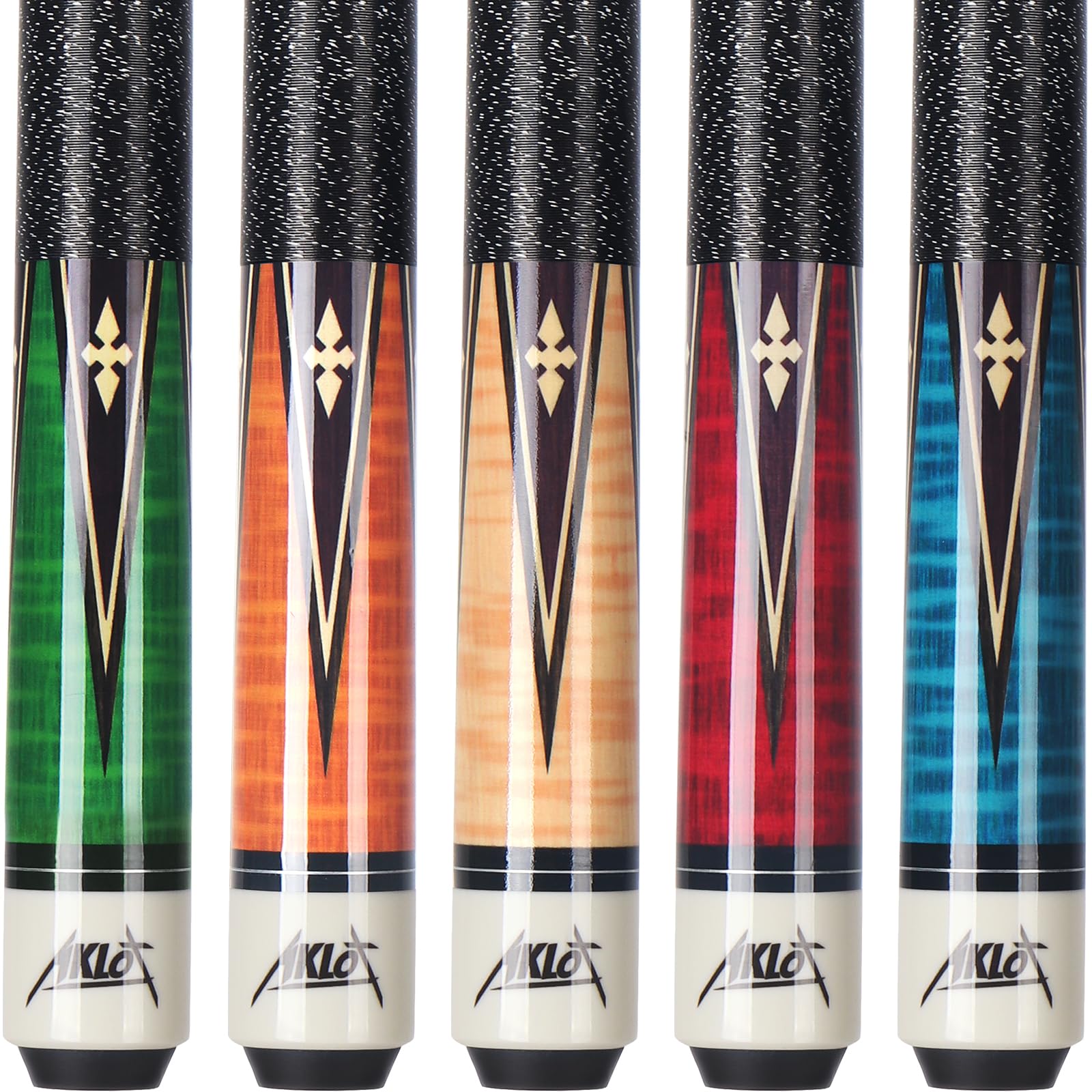 Aklot Pool Cue Sticks, 42" Canadian Maple Professional Kids Short Pool Stick, Taco De Billar Super Straightened Up 2-Piece Queue for Home, Billiard Cues Set of 5, 14oz Multiple Colors โ image 1