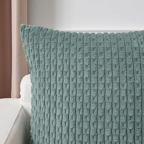 Vista 142 de Kevin Textile - Juego de 2 fundas decorativas para cojines, de pana y con moderno estilo campestre bohemio a rayas para decorar hogar, sofá, cama