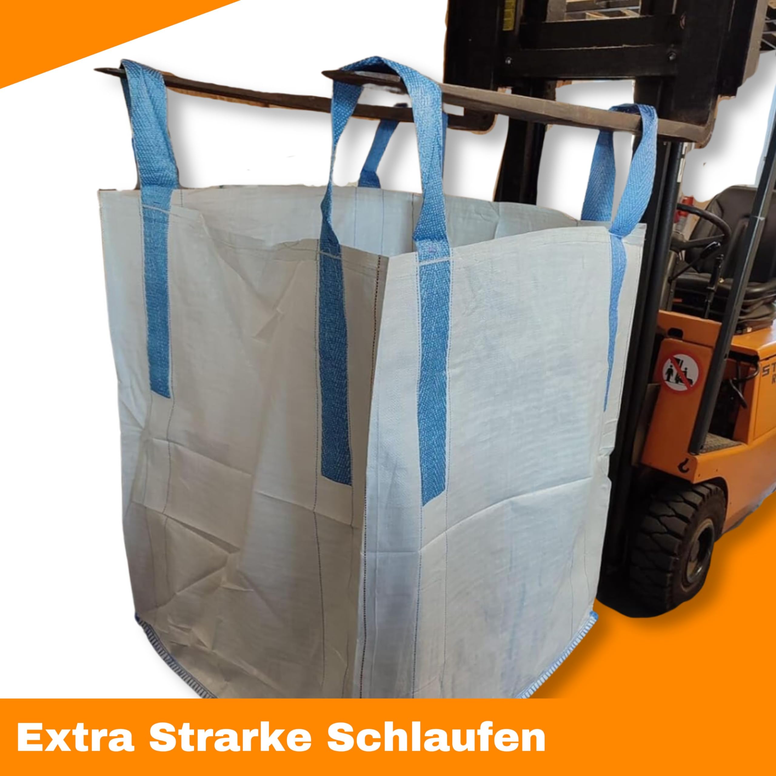 Big Bag 3 pezzi – 90 x 90 x 110 cm grande – alta stabilità fino a 1500 kg, smaltimento BigBags con 4 passanti
