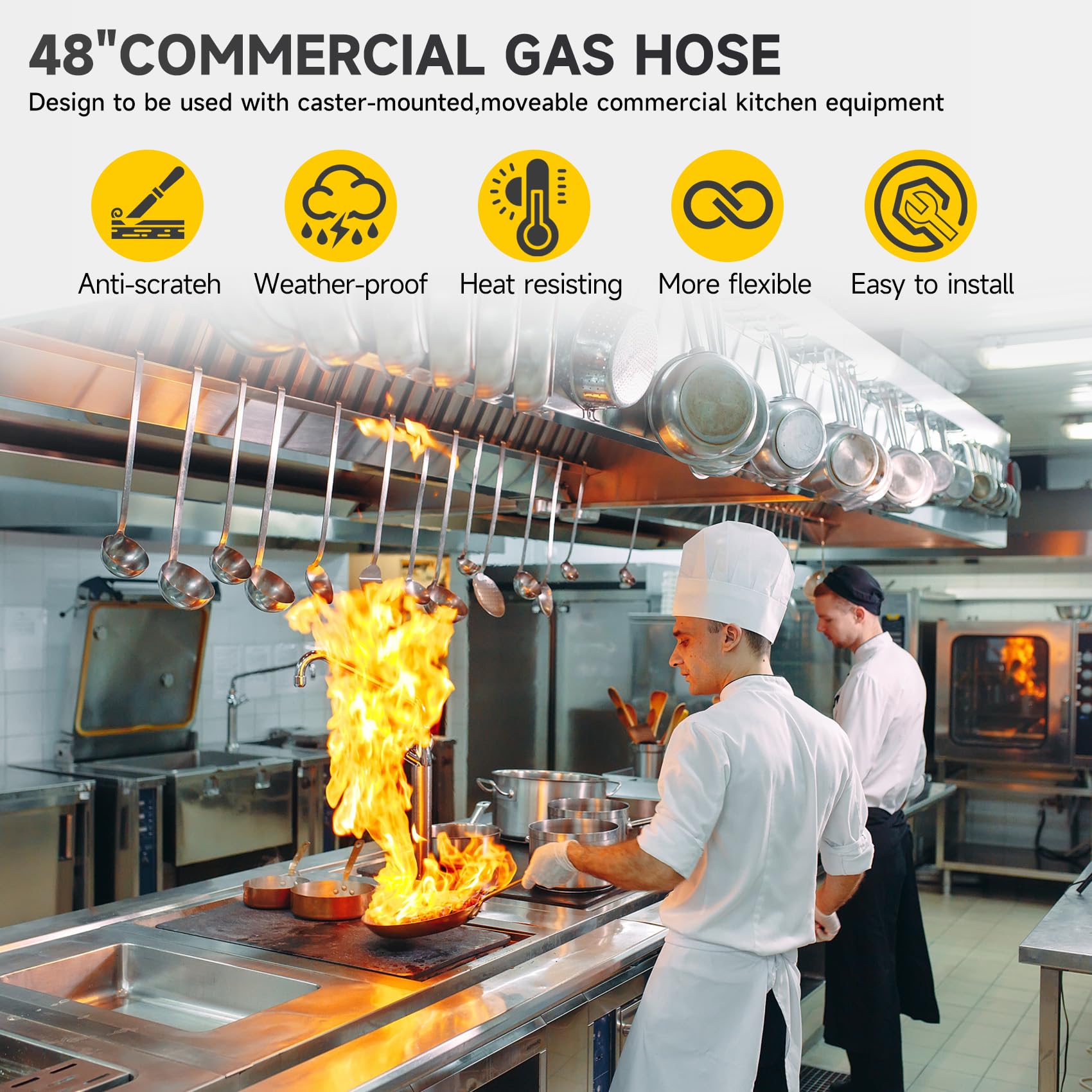 Manguera de gas comercial (amarillo)