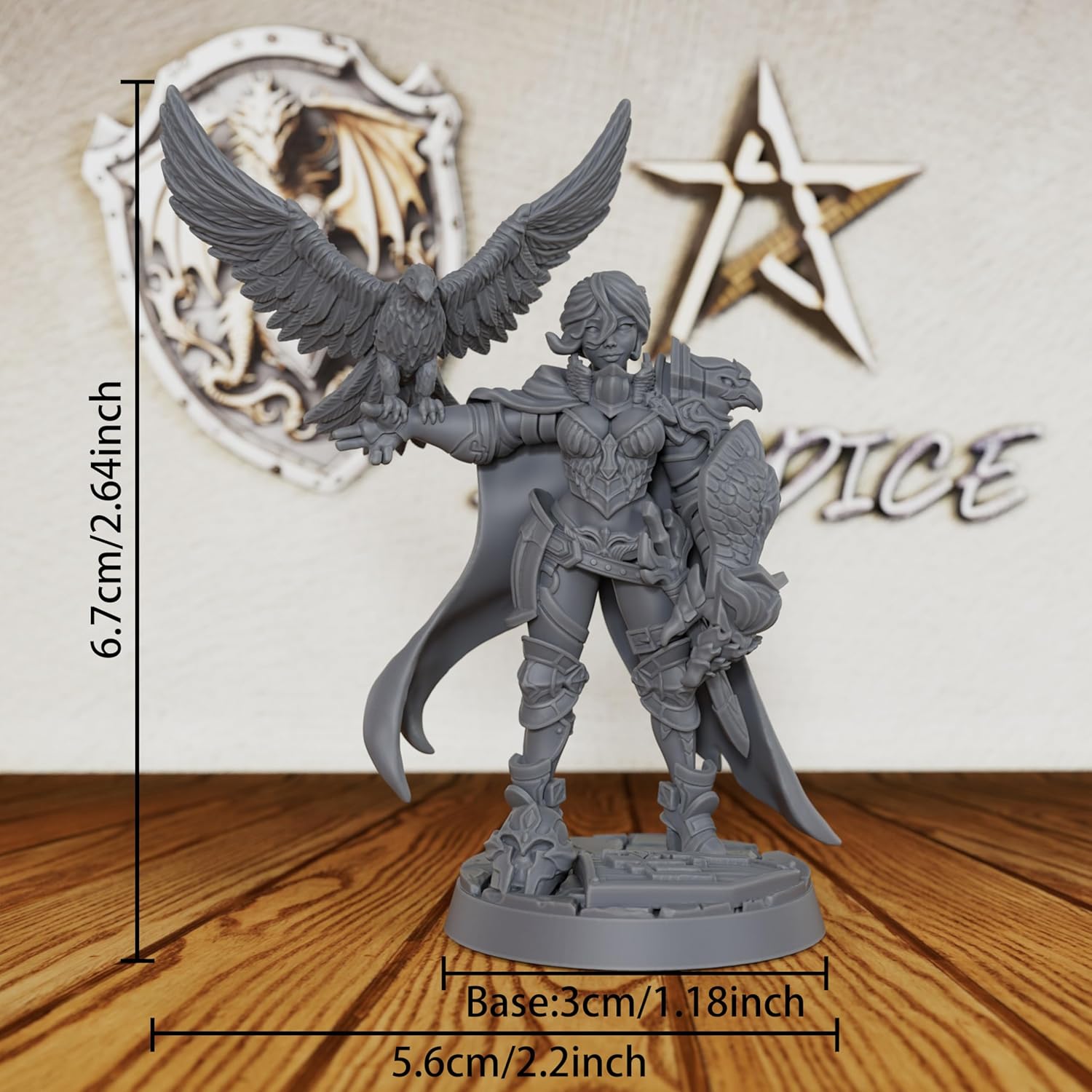 Heroic 28mm Scale Unpainted Fantasy Minis - Detailed TTRPG Figure for Role Playing & Miniature Game, Human Miniatures Tabletop Gaming Miniatures for Dungeon Masters - Falconer Ward Paladin (AS367)