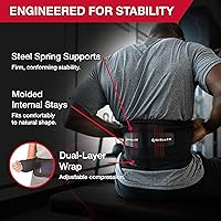 Vista 5 de MUELLER Sports Medicine Lumbar Back Brace with Removable Pad, Ideal for Upper and Lower Back Pain, Relief & Support for Men and Women, Strains