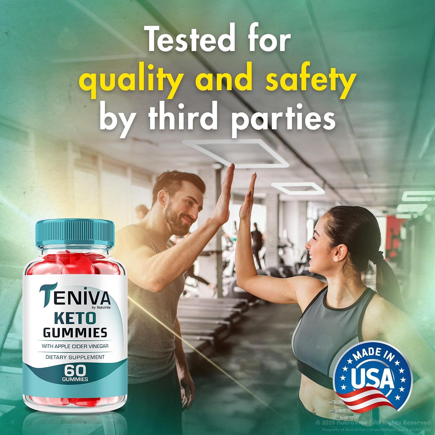 (3 Pack) Teniva Keto Gummies – Advanced Apple Cider Vinegar Keto Support for Consistent Energy, Balance & Body Goals | Delicious, Easy-to-Chew Gummys to Support an Active Lifestyle (180 Gummies)