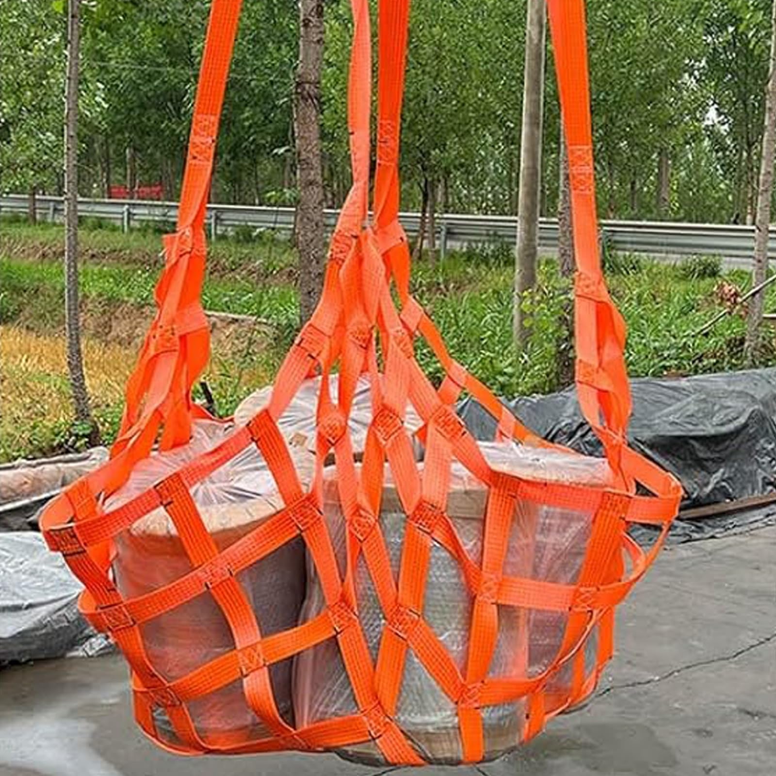 Rete di carico Resistente per Sollevamento, capacità di carico 300 kg, Cinghie di Sollevamento antistrappo, Lunghezza 1,5 m, Maglia 10 cm per edilizia, Traino e carichi Pesanti.