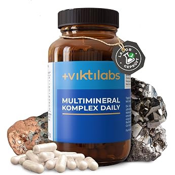 Multimineral Complex Daily - High Dose - with Magnesium Silicon Zinc Iron Boron Copper Manganese Chrome Selenium & Iodine - 2 Capsules per Day - 60 Vegan - No Additives
