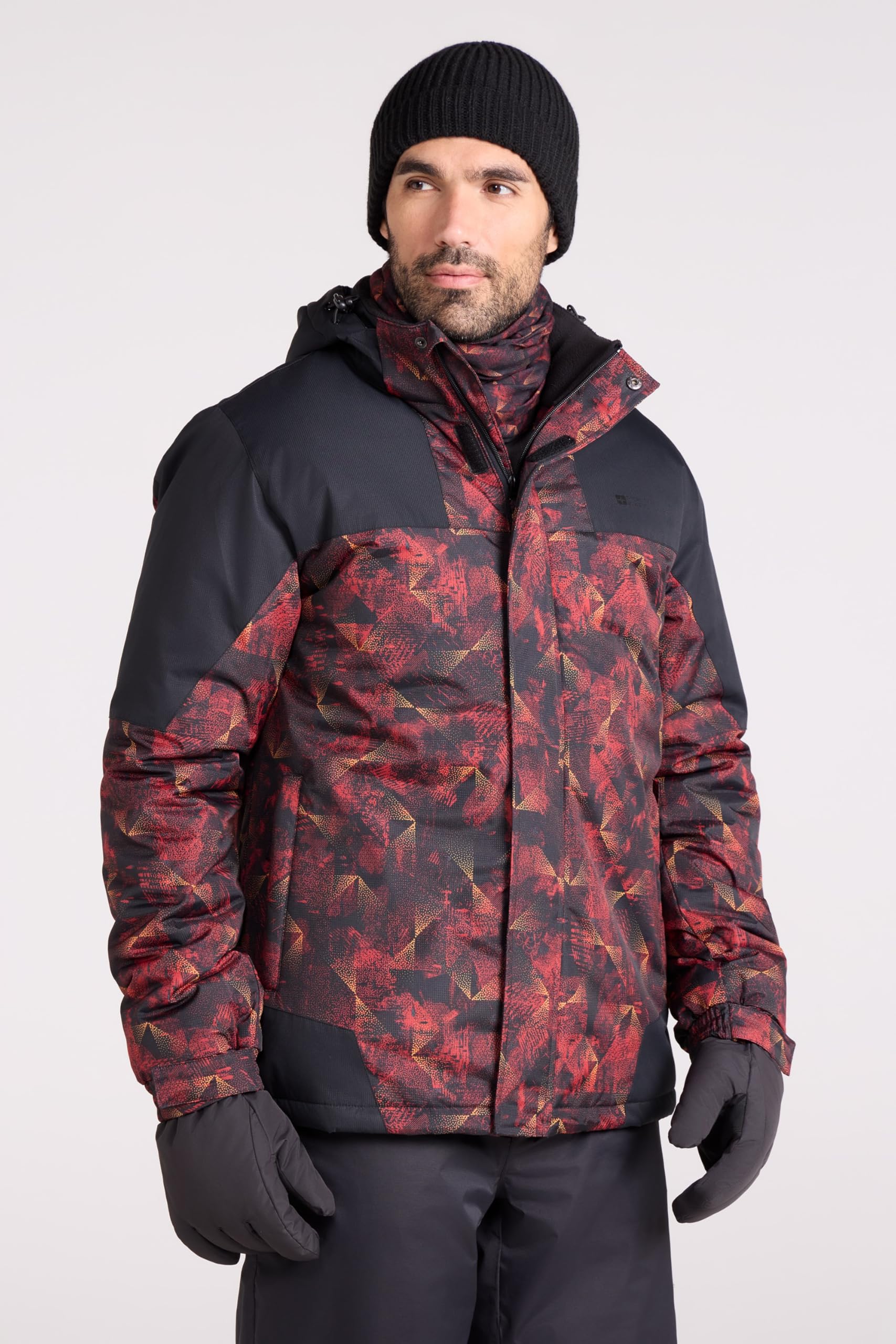 Mountain Warehouse Dusk Skijacke für Herren - Wasserbeständige Snowboardjacke, Fleecefutter, Schneerock, Kapuze und Bündchen zum Verstellen - Ideale Winterjacke