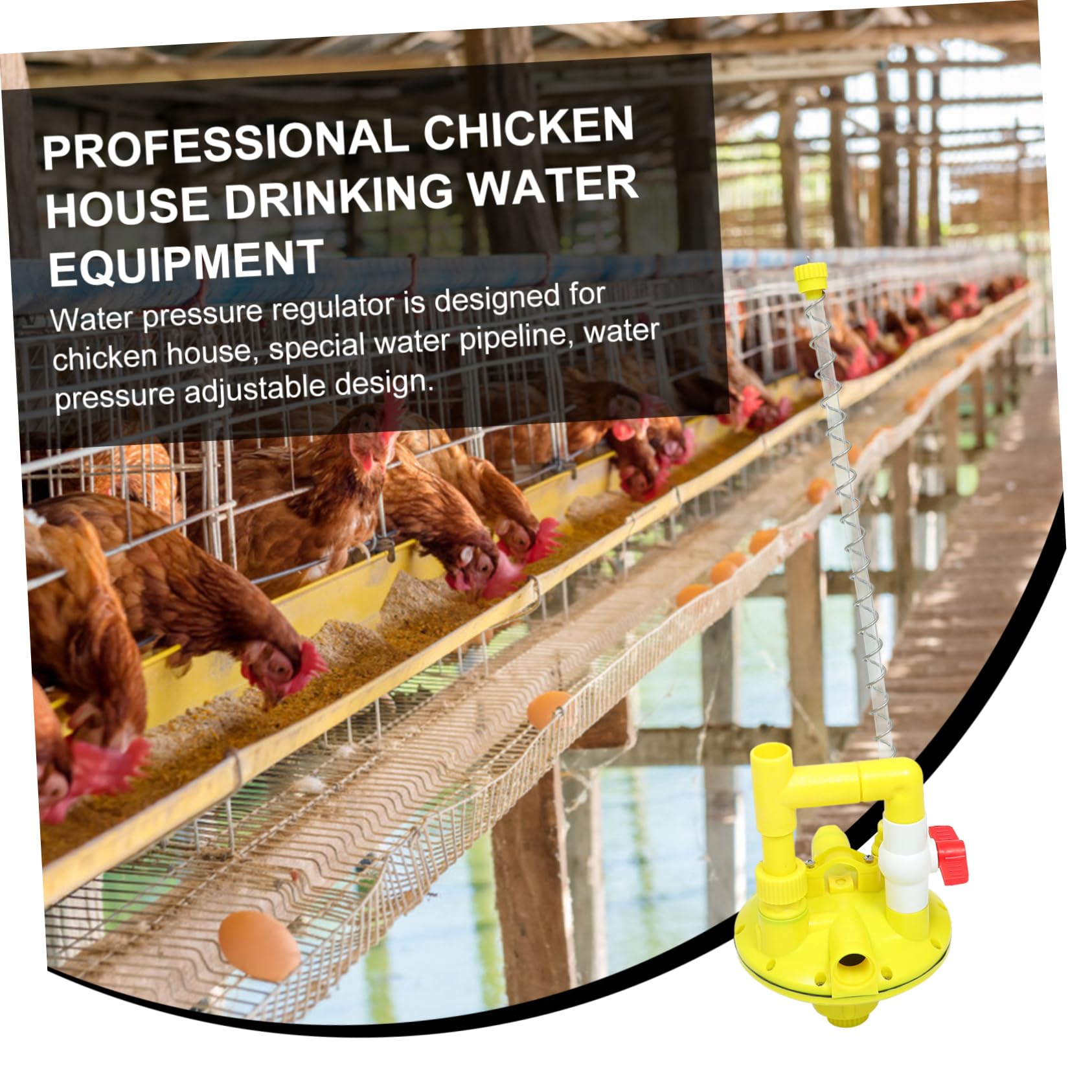 Regolatore Pressione per Abbeveratoi Galline Accessorio per Attrezzature Avicole Pratico e per Linee per Pollame Resistente e Sicura per Allevamenti Galline